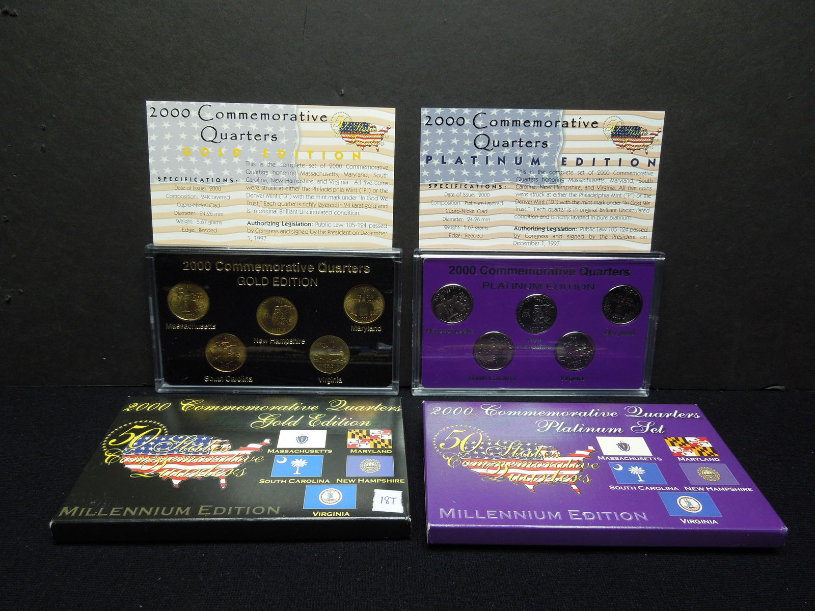 2000 P&D Gold and Platinum Commemorative Quarters Set (1 of 7)