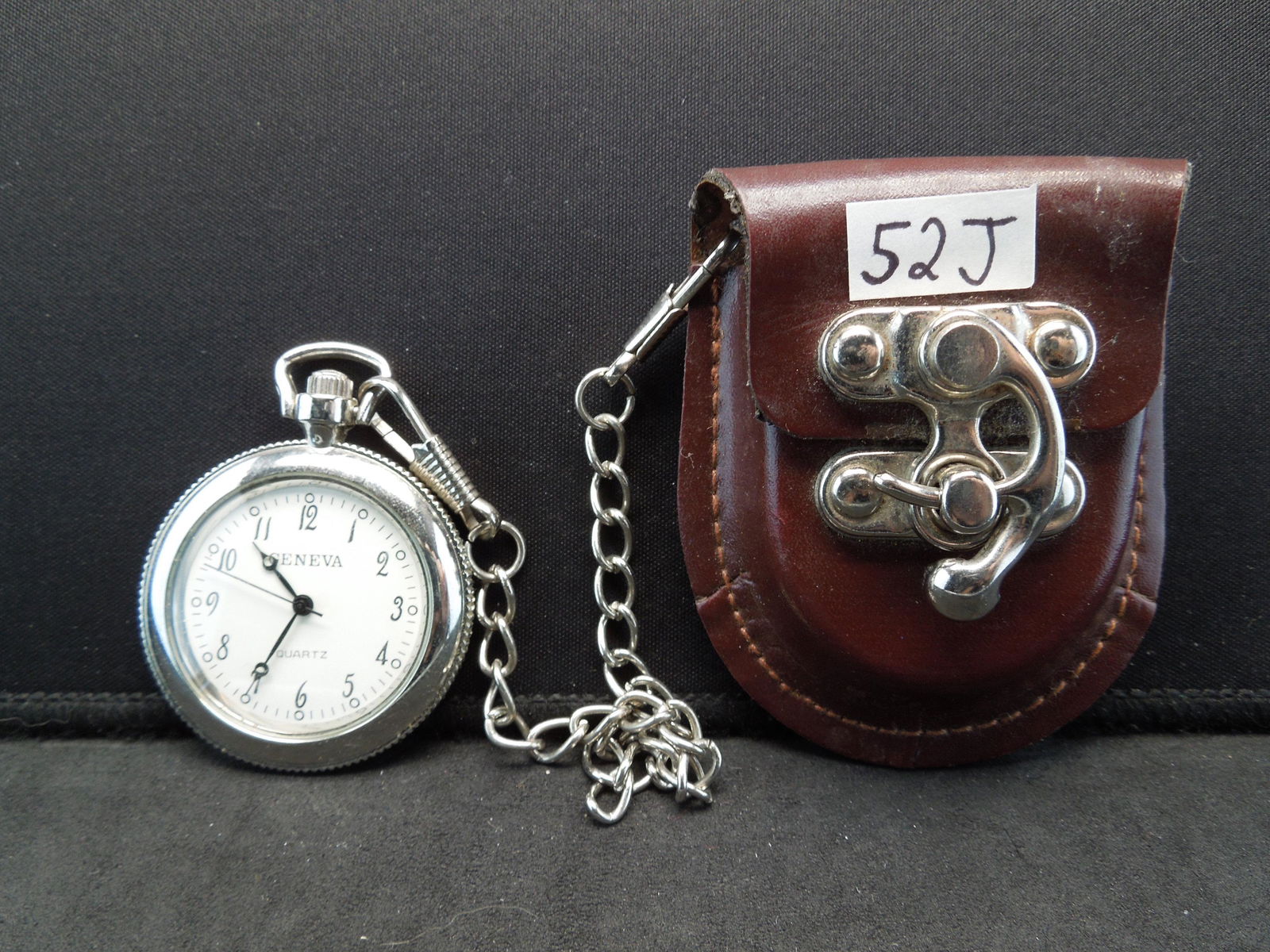 Geneva Pocket watch w/leather pouch (1 of 5)