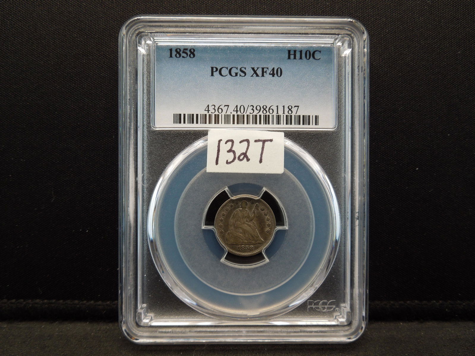 PCGS Graded XF40 1858 Liberty Seated Half Dime (1 of 4)