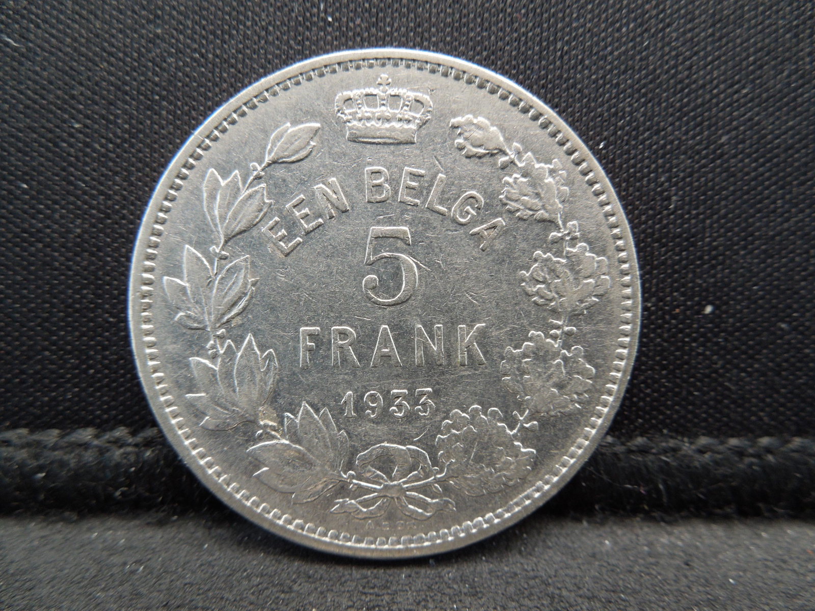 1933 Belgium 5 Francs: 1933 Belgium 5 Francs