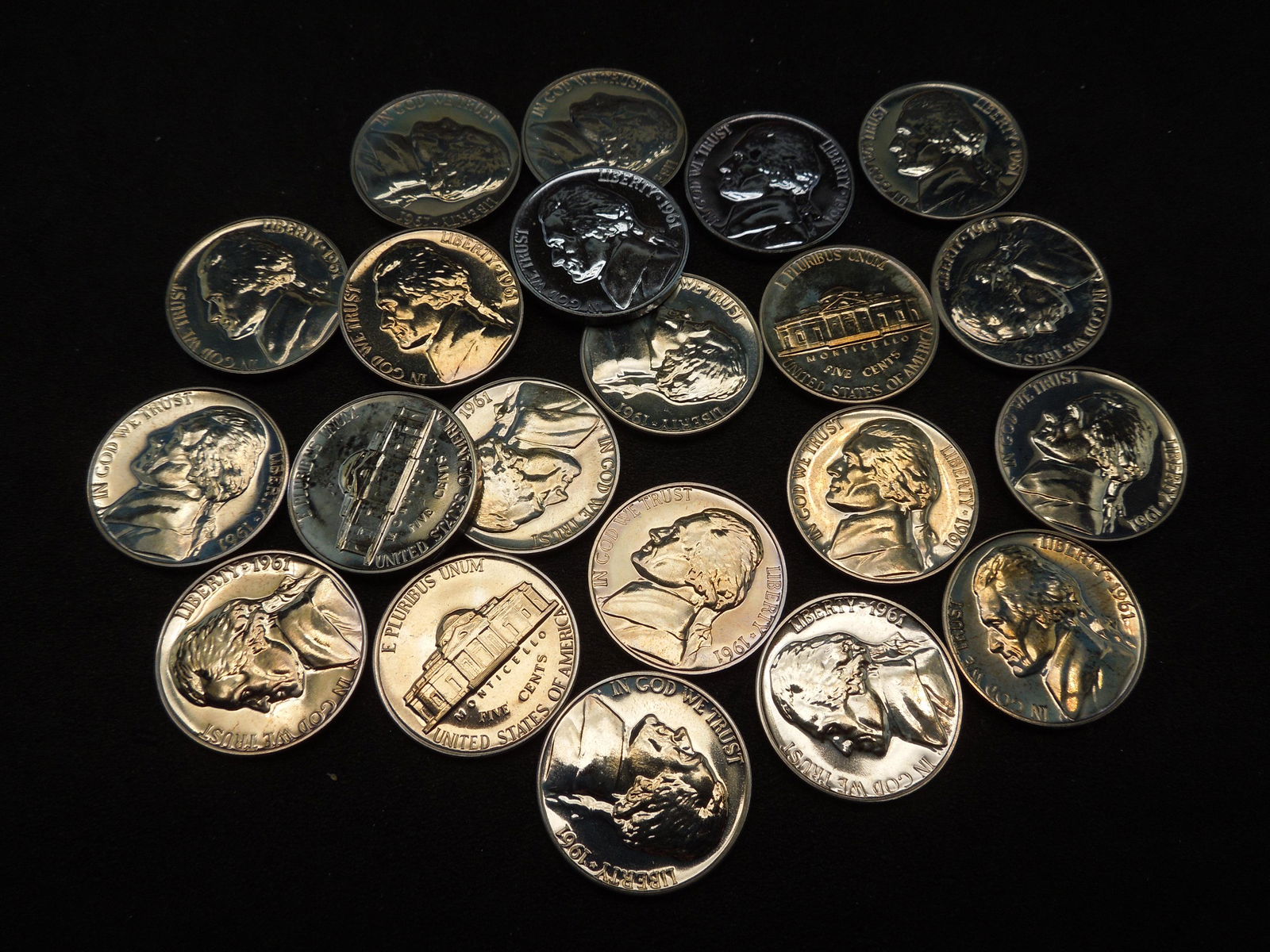 (21) 1961 BU Jefferson Proof Nickels (1 of 4)