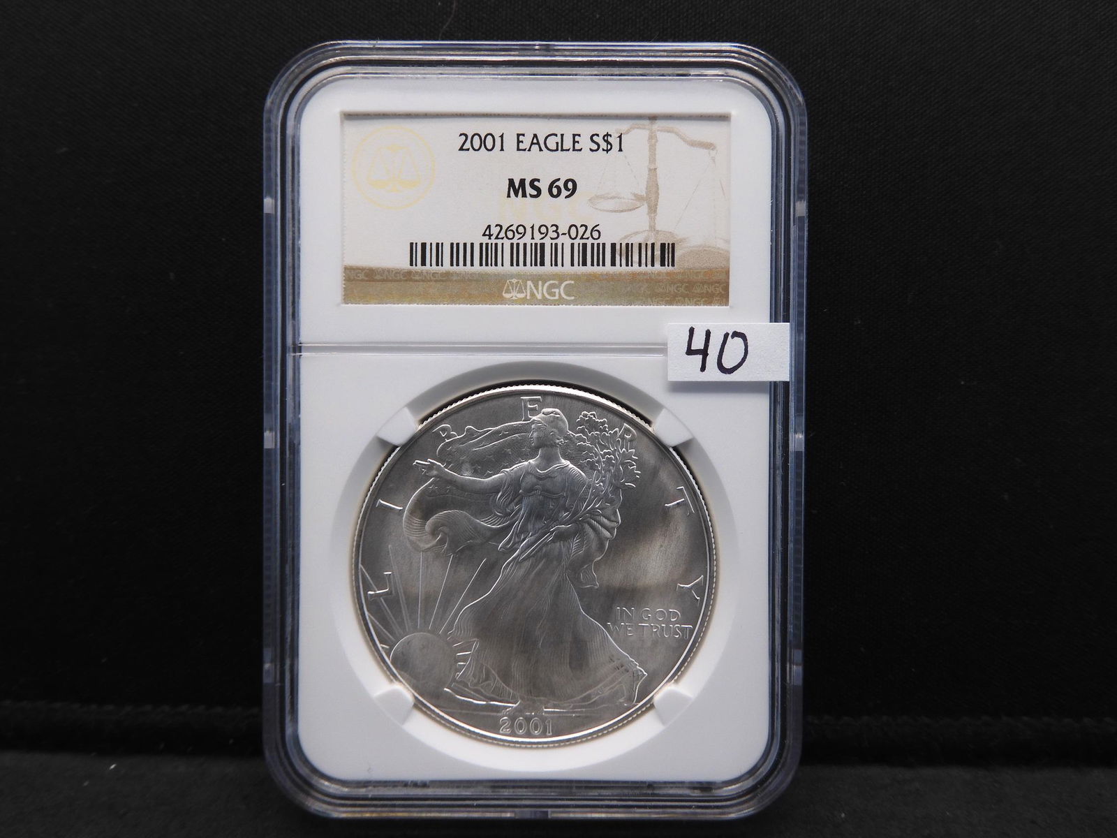 2001 Silver American Eagle NGC MS69 Tough Early Date (1 of 4)