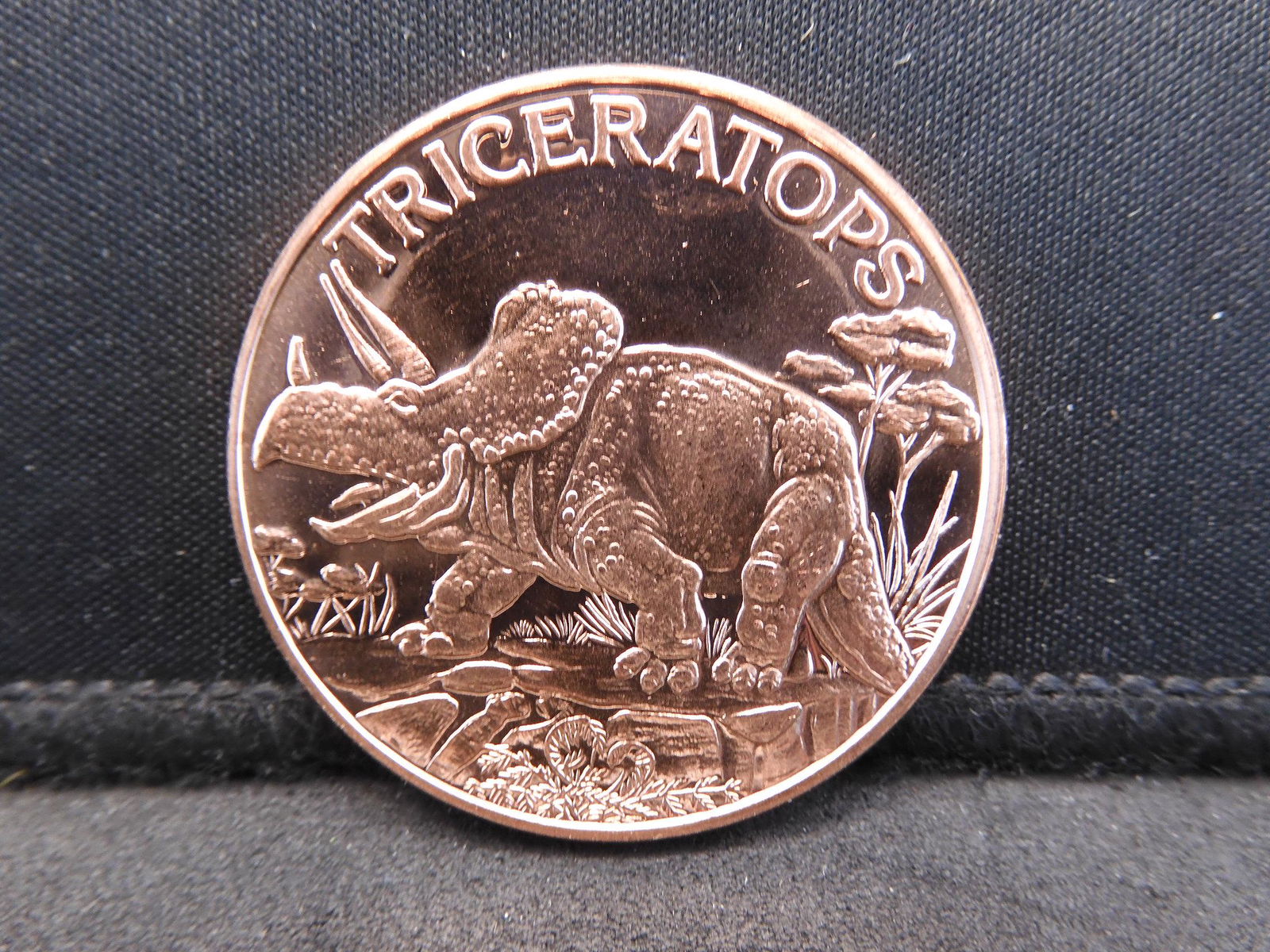 Triceratops Dinosaur Copper Coin 1oz (1 of 2)