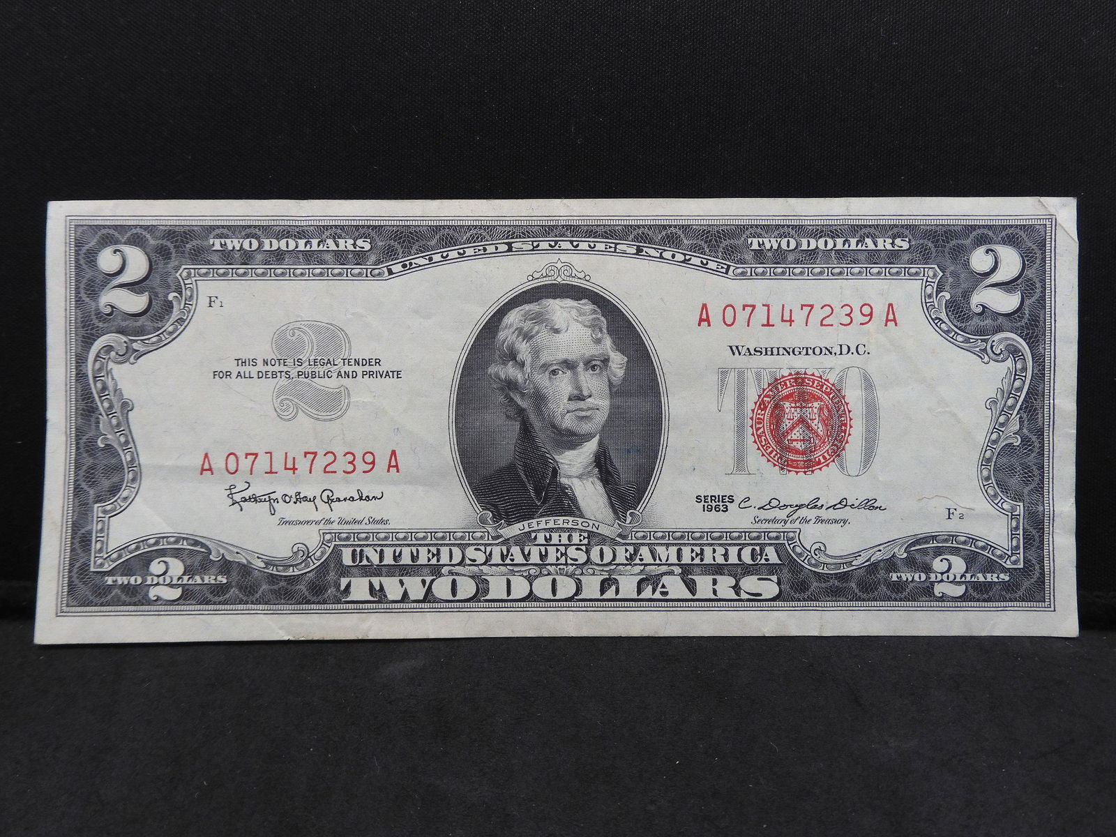 Series 1963 $2.00 US Note Red Seal Nice Condition (1 of 3)