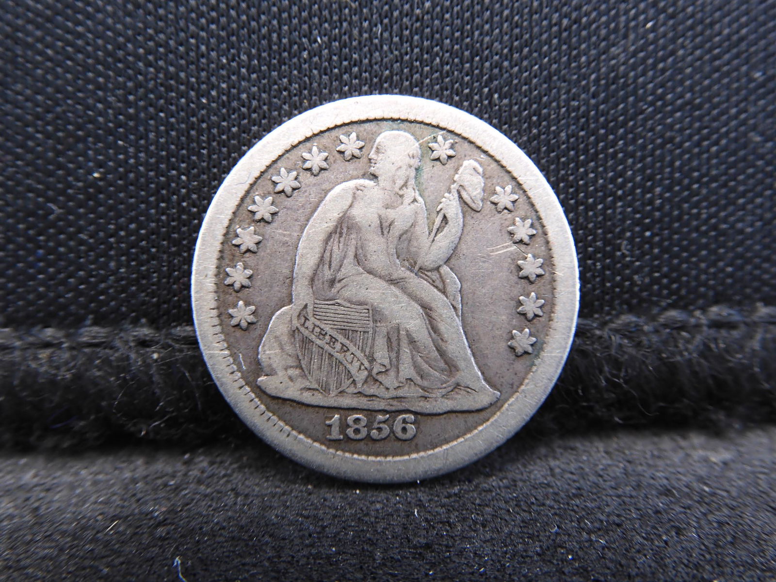 1856-O Seated Liberty Dime VF+ Scarce Date (1 of 2)