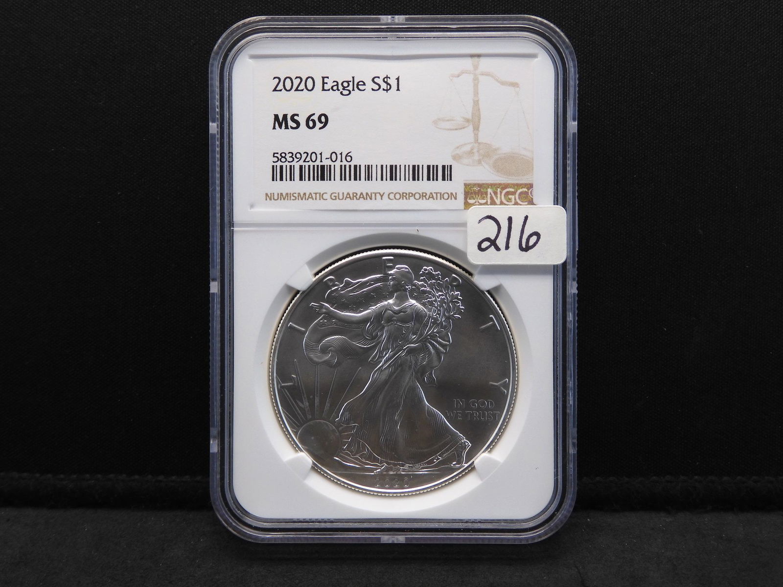 2020 Silver Eagle NGC MS69 Last Year of This Design! (1 of 4)