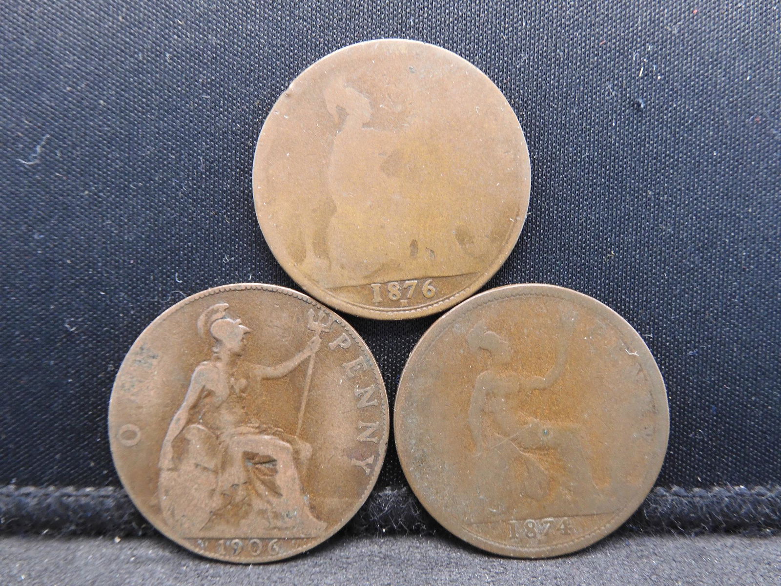 1874-H, 1876-H, 1906 British Large Cents (1 of 2)