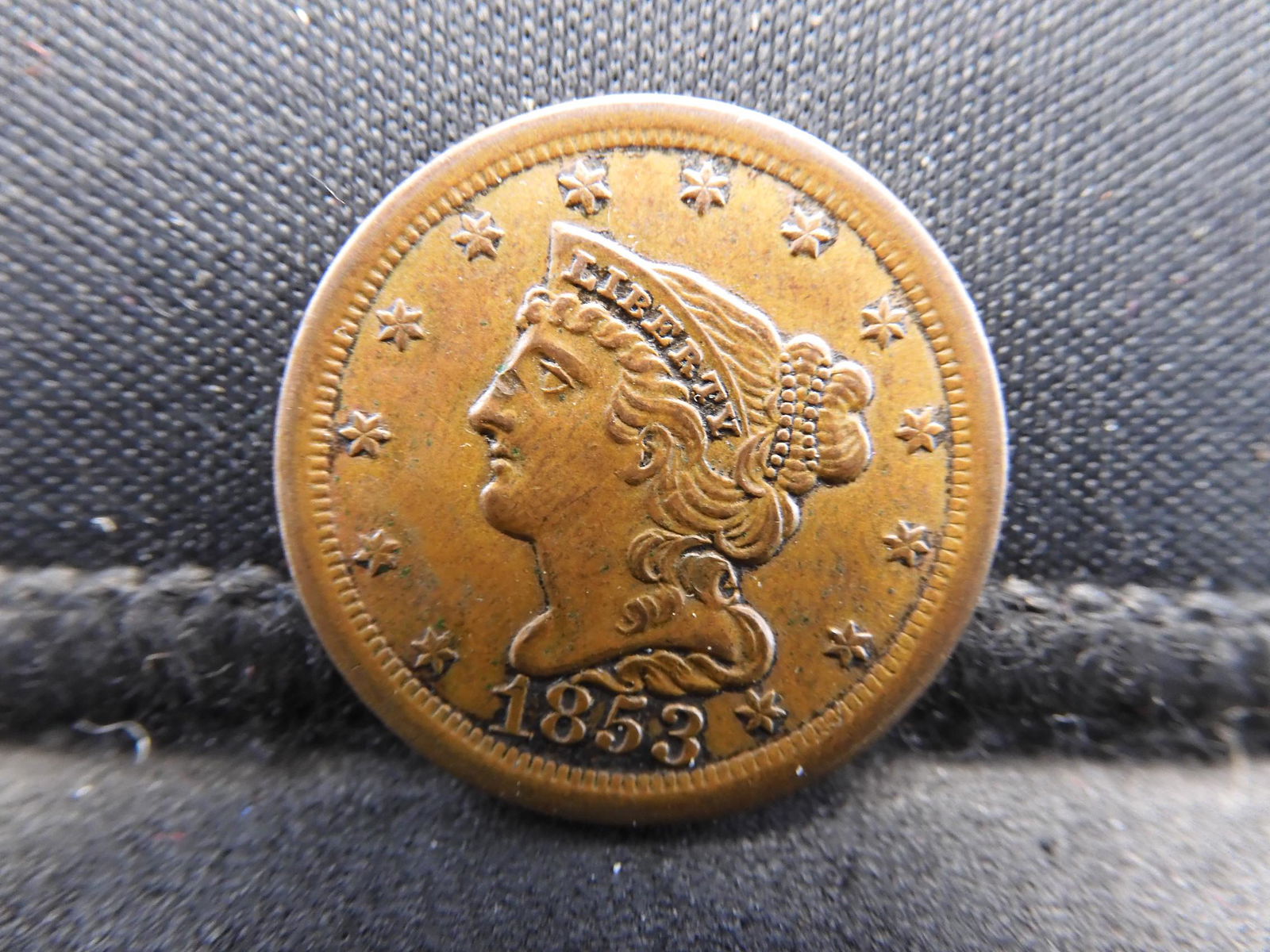 1853 Braided Hair Half Cent Choice AU Wonderful Color (1 of 2)