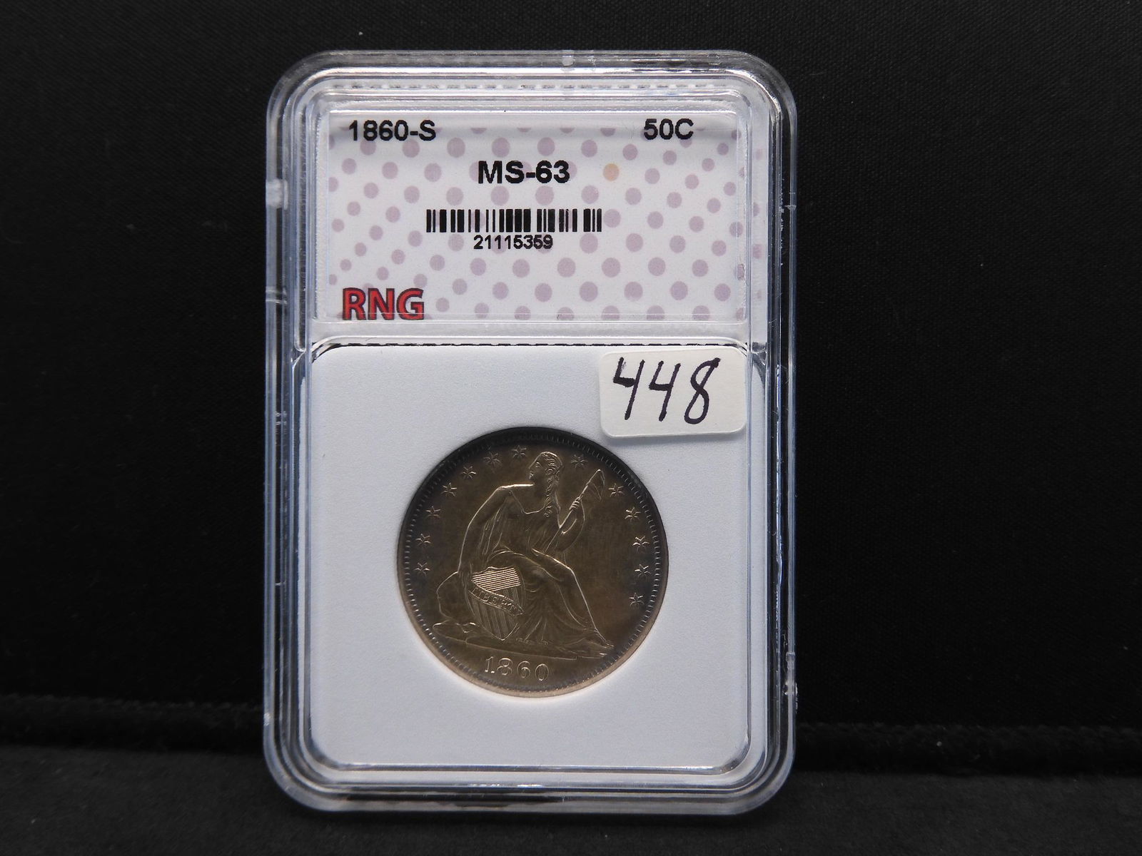 1860-S Seated Liberty Half Dollar RNG MS63 (1 of 4)