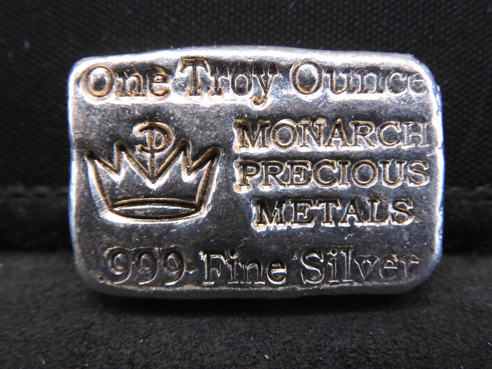 Neat Poured 1oz .999 Silver Bar Monarch Mint (1 of 3)