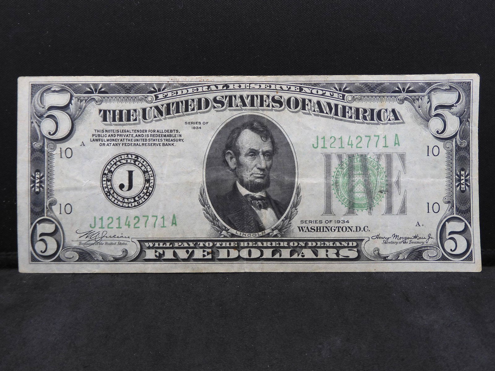 Series 1934 $5.00 Federal Reserve Note Scarce (1 of 3)