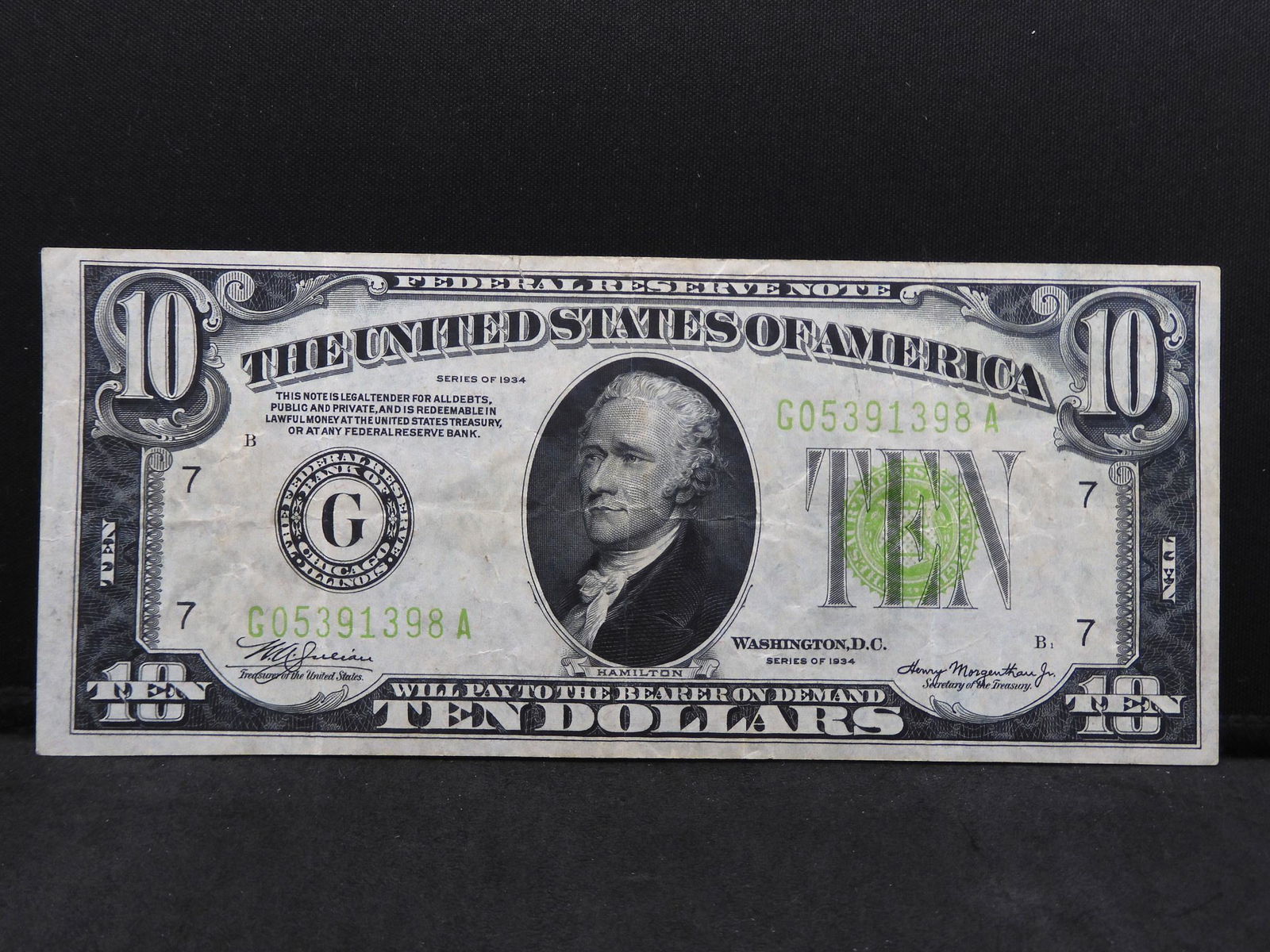 Series 1934 $10.00 Federal Reserve Note Scarce Light (1 of 3)