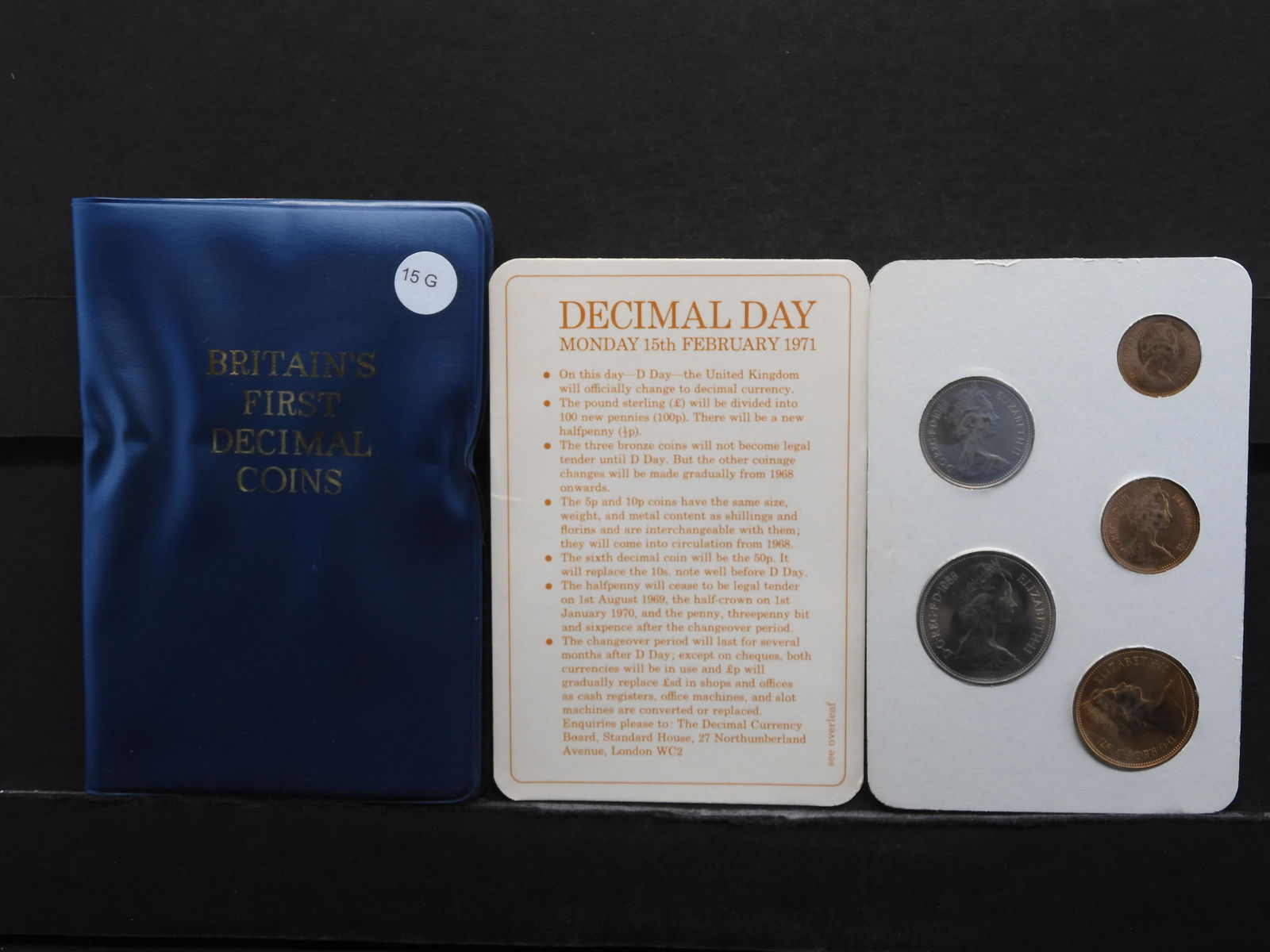 Britain's First Decimal Coins.  5 Coins.  In Custom (1 of 6)