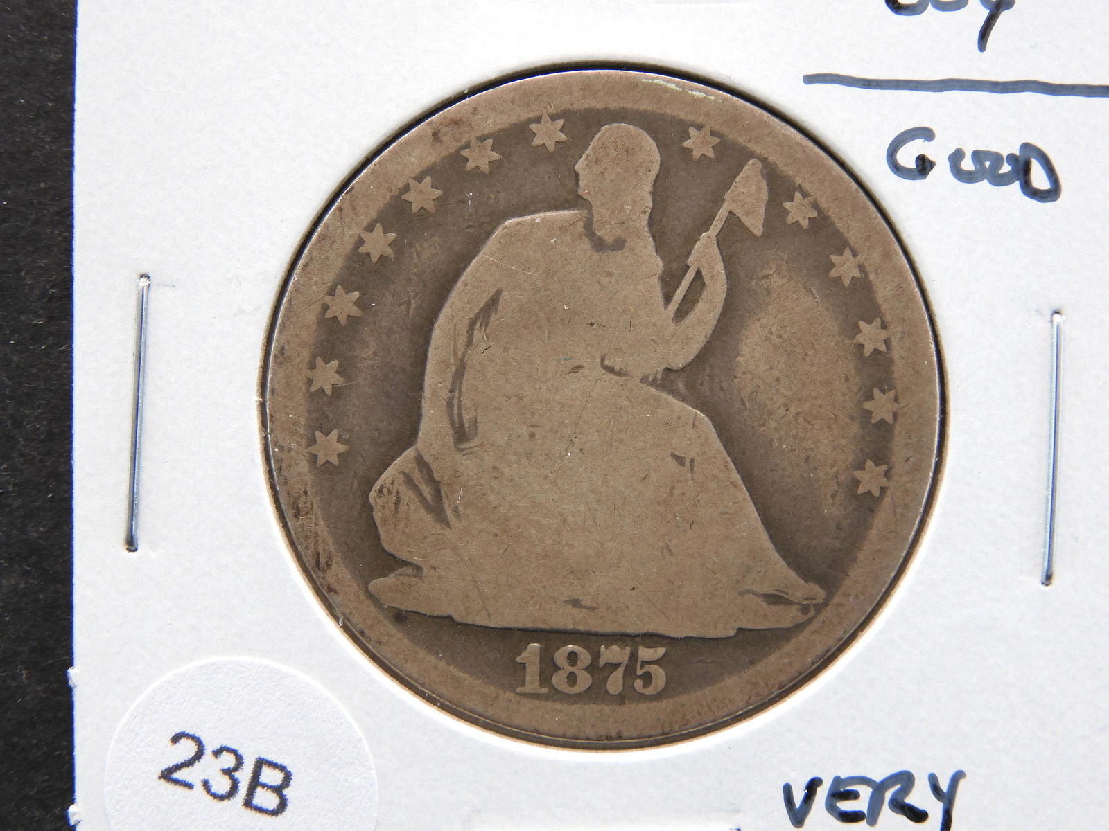 1875-CC Seated 50c.  Good.  Very Scarce. (1 of 3)