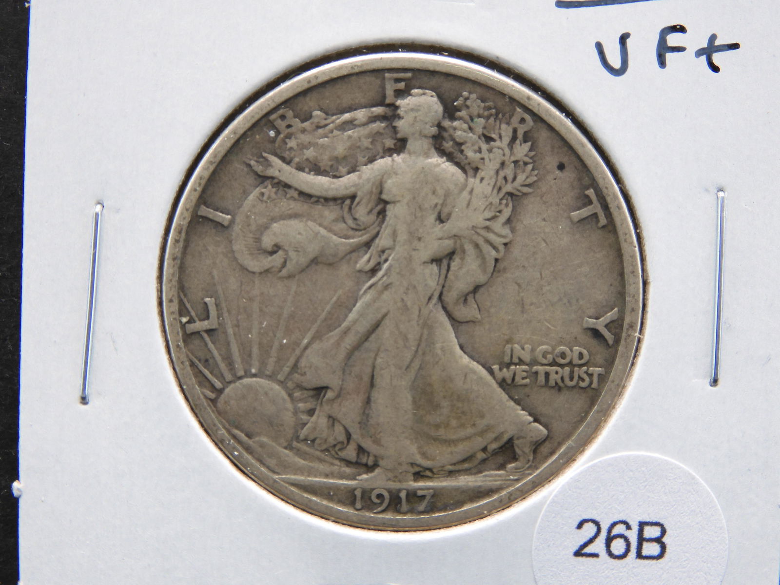 1917 Walking Liberty 50c.  VF+. (1 of 3)