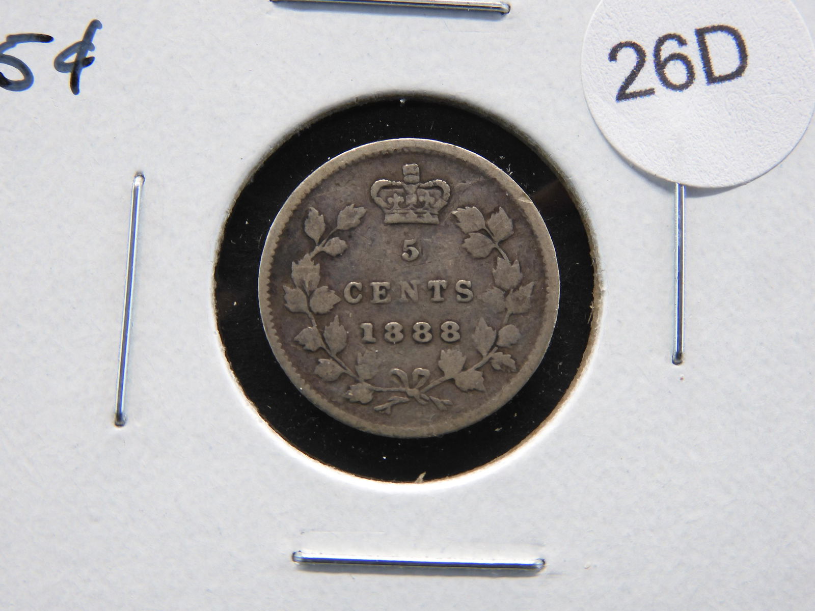 1888 Canada 5c.  VF. (1 of 3)