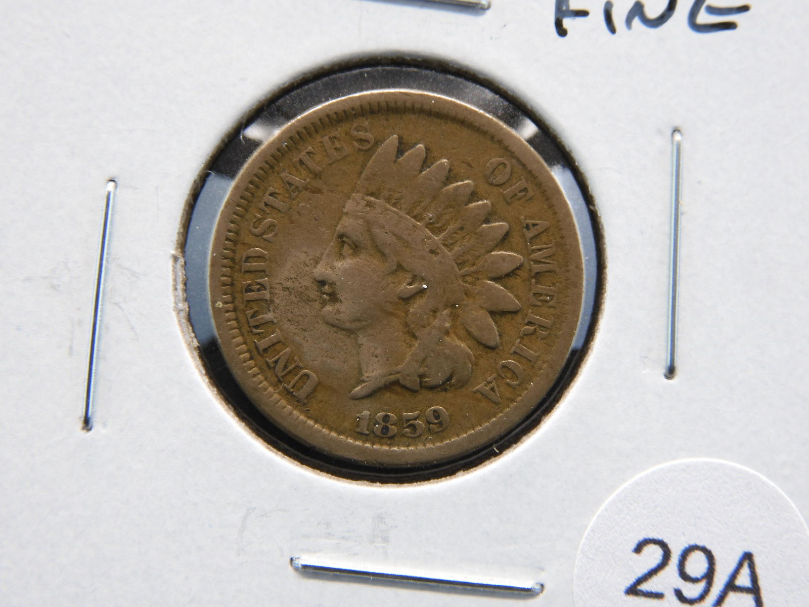 1859 Indian 1c.  Fine. (1 of 2)