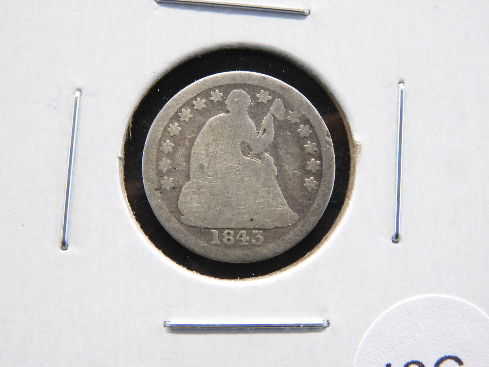 1843 Seated 1/2 Dime. (1 of 3)