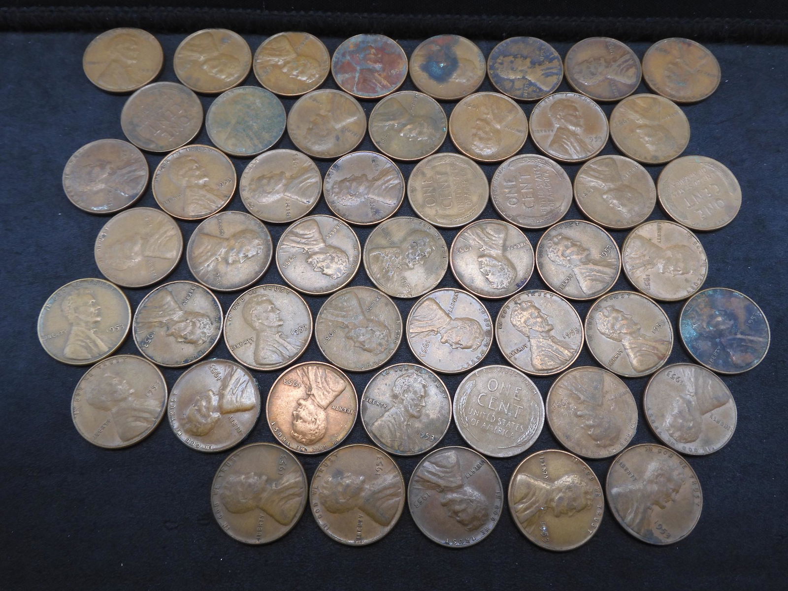 50- 1953 Lincoln Wheat Cents. (1 of 3)