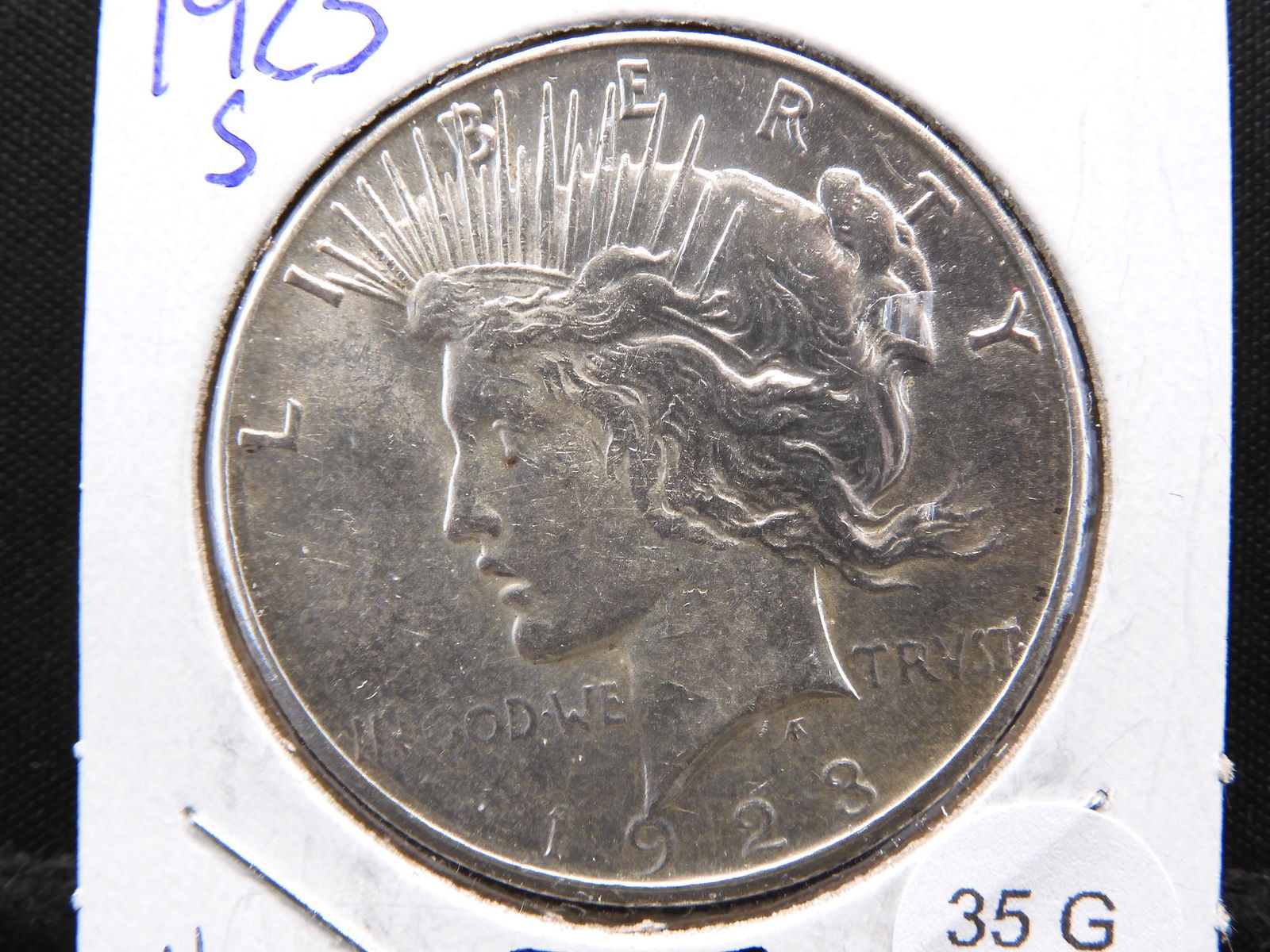 1923-S Peace Silver Dollar AU (1 of 3)