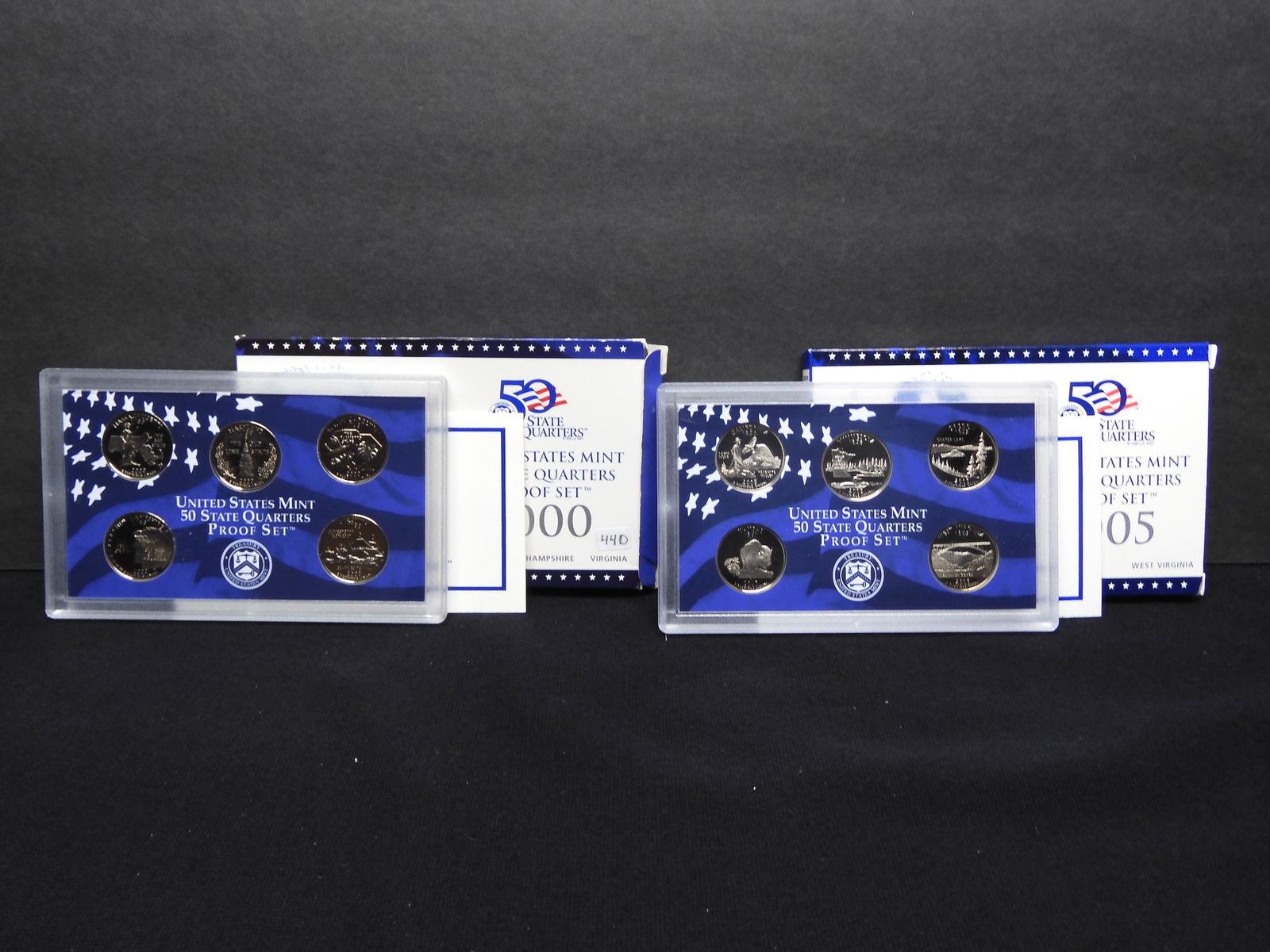 2000 & 2005 US STATE QUARTER PROOF SETS, 10 COINS (1 of 7)