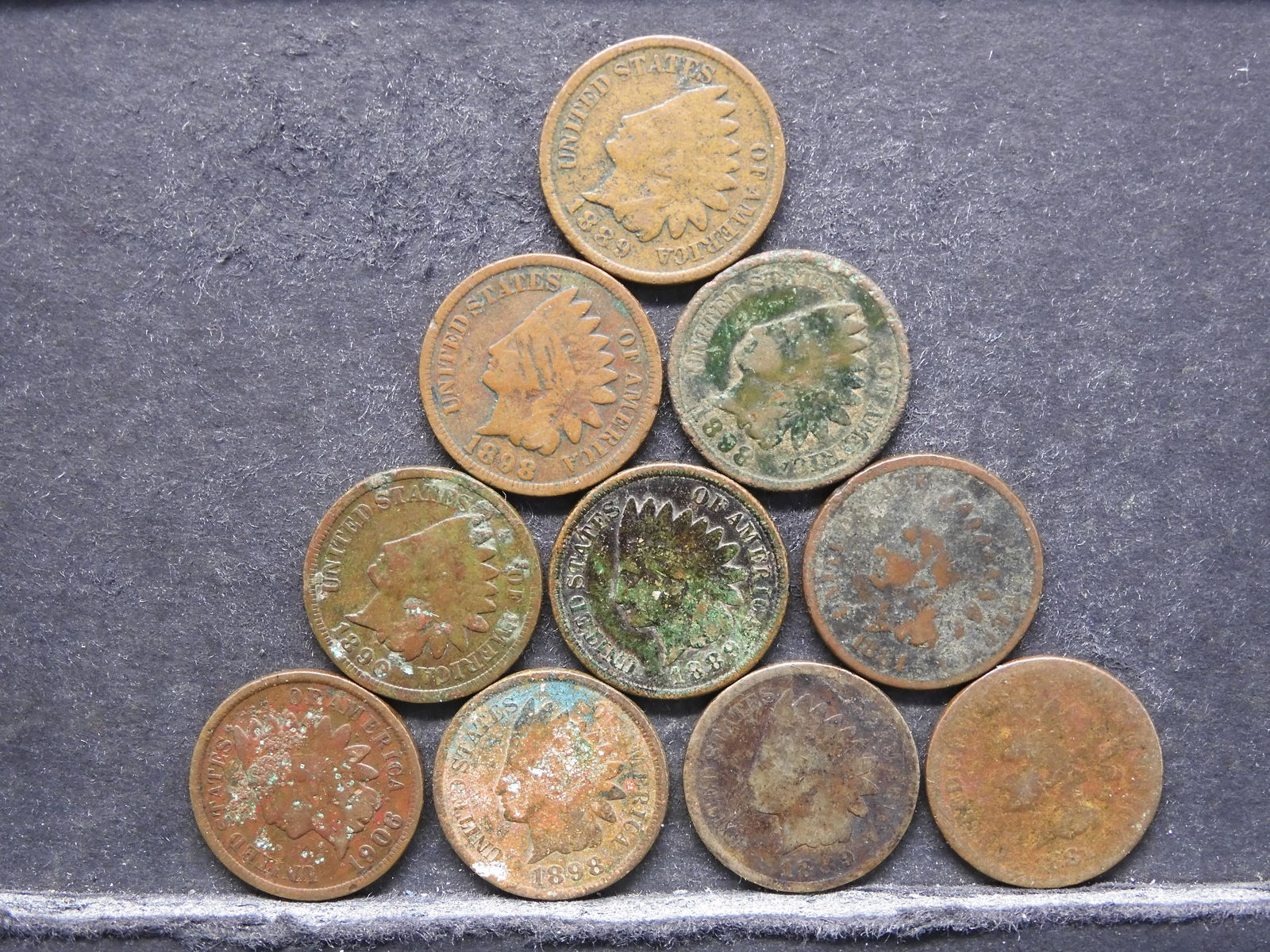 1881 X2, 1889 x3, 1890, 1898 X3, 1906 Indian Cents (10 (1 of 2)