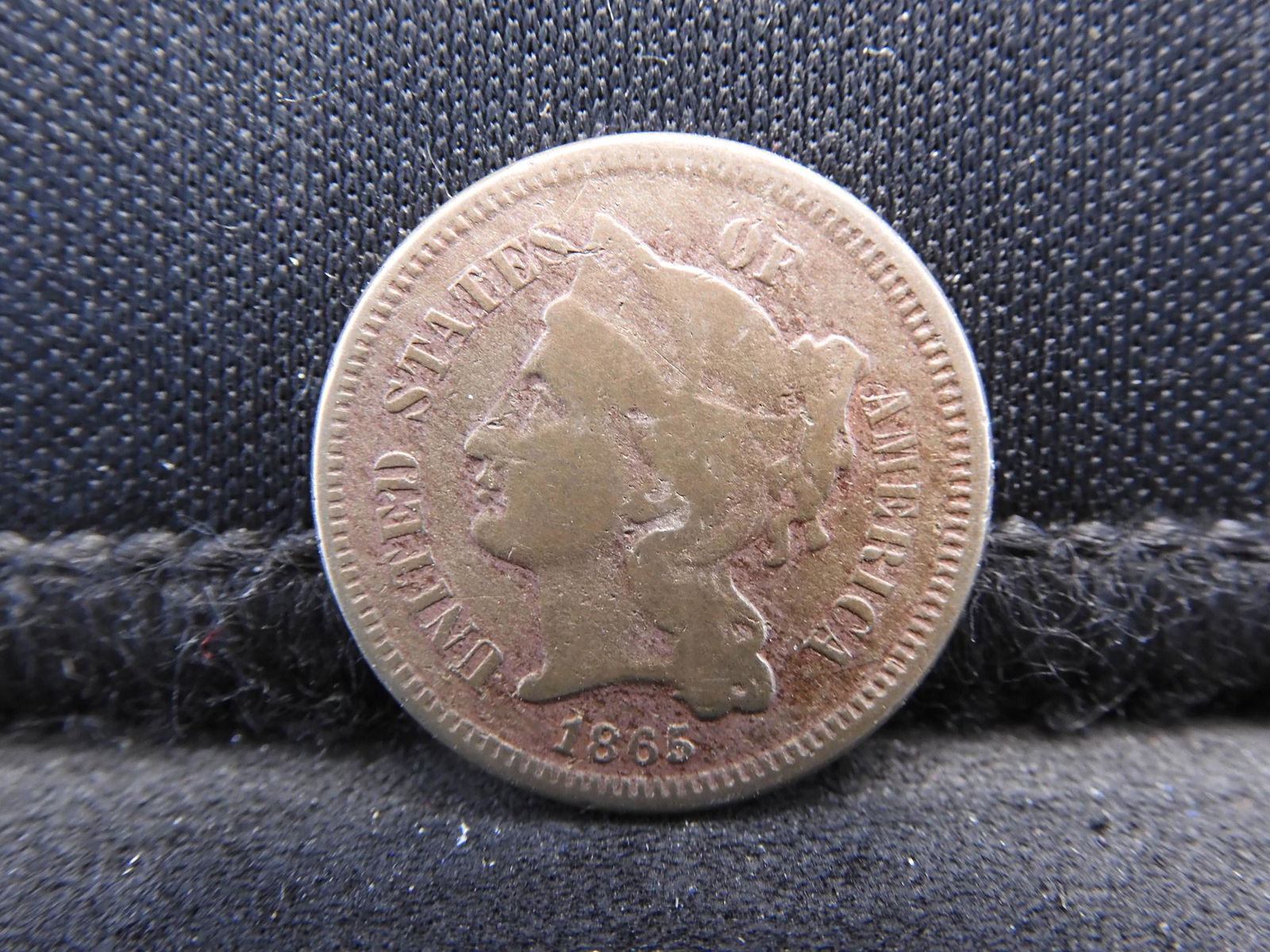 1865 C/N Three Cent US Coin (1 of 2)