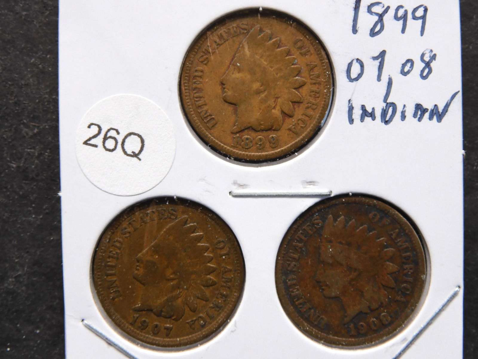 1899, 1907,1908 Indian Head Cents (1 of 2)