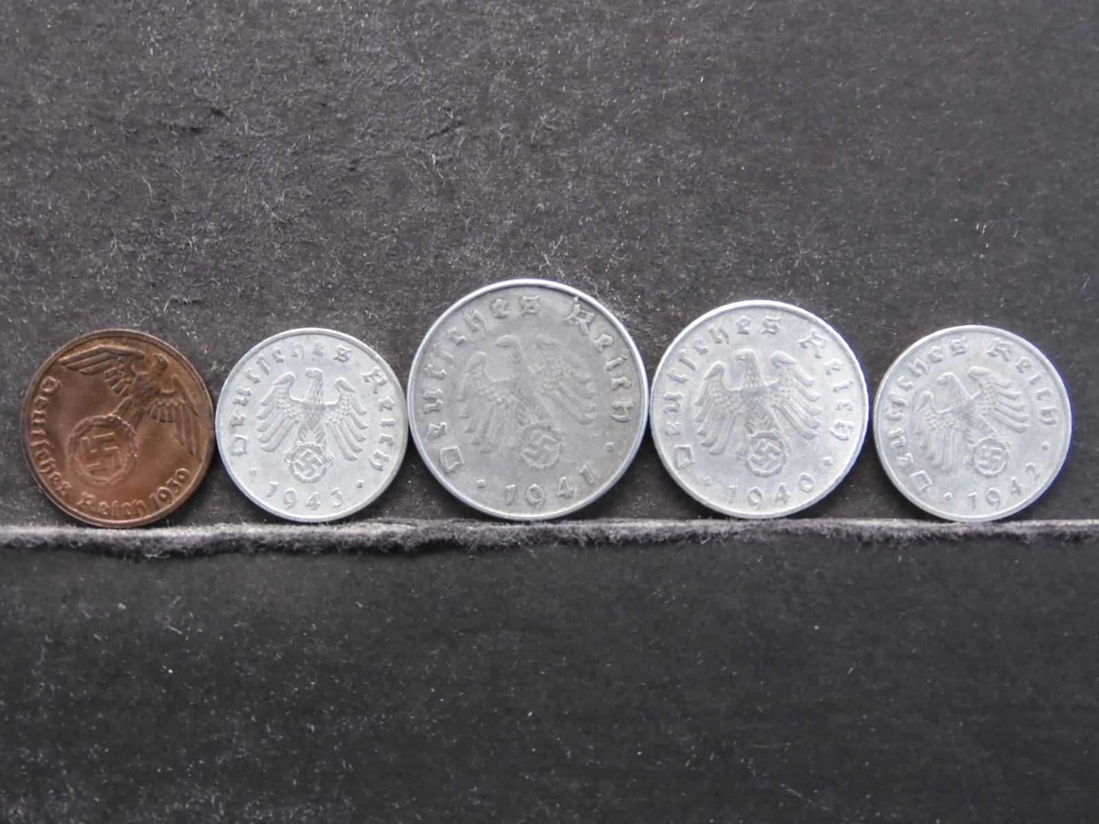 (5) GERMAN WWII COINS, Peace and Power symbol (1 of 2)