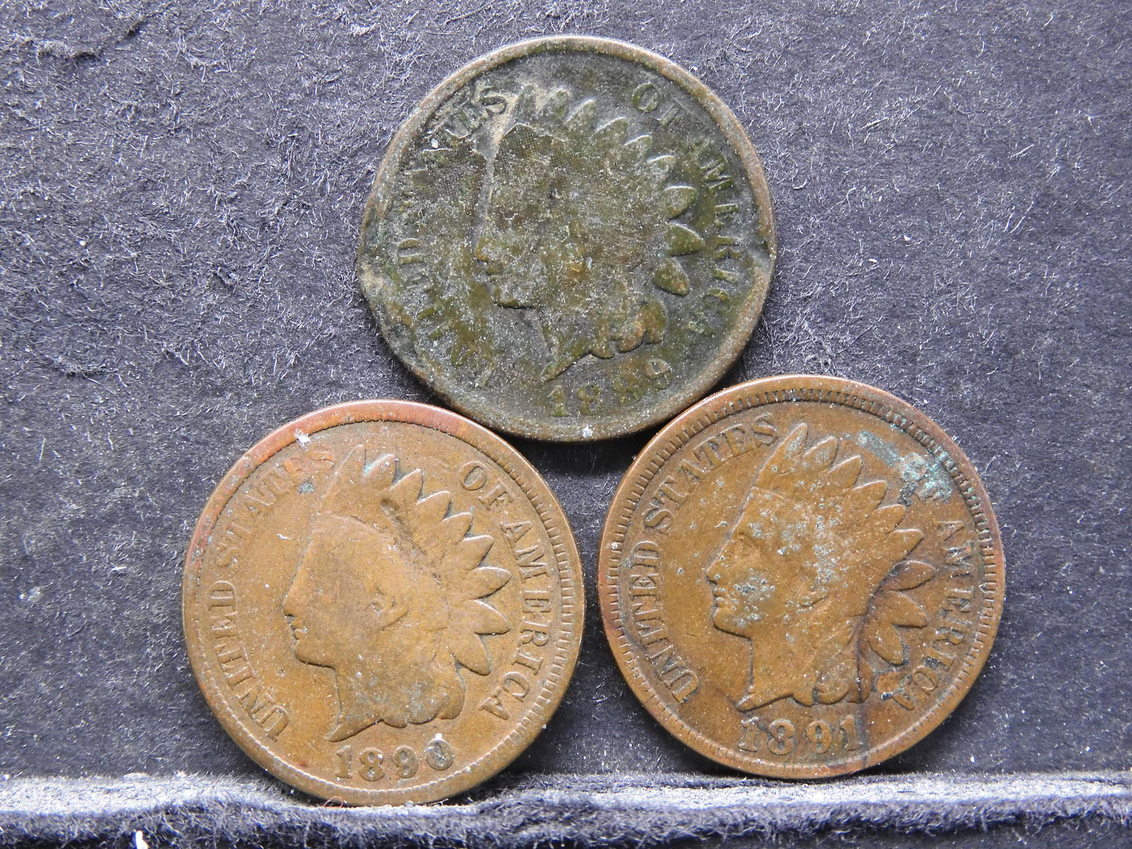 1889, 90, 91 Indian Head Cents (1 of 2)