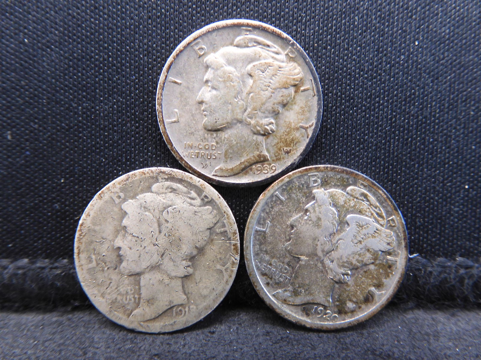 1918-S, 1920-D, 1939-D Mercury Dimes Early Dates (1 of 2)
