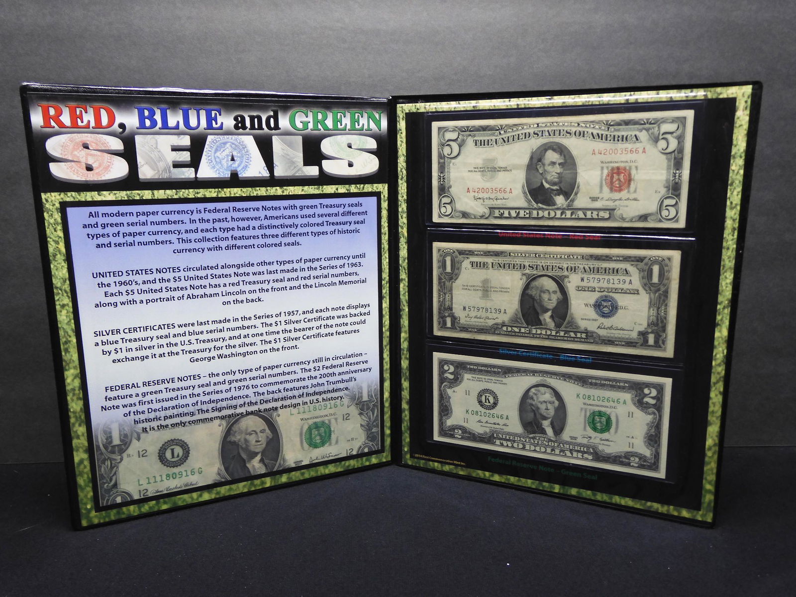 3 U.S. Notes - $2 Green Seal & $1.00 Silver Cert & $5 (1 of 8)