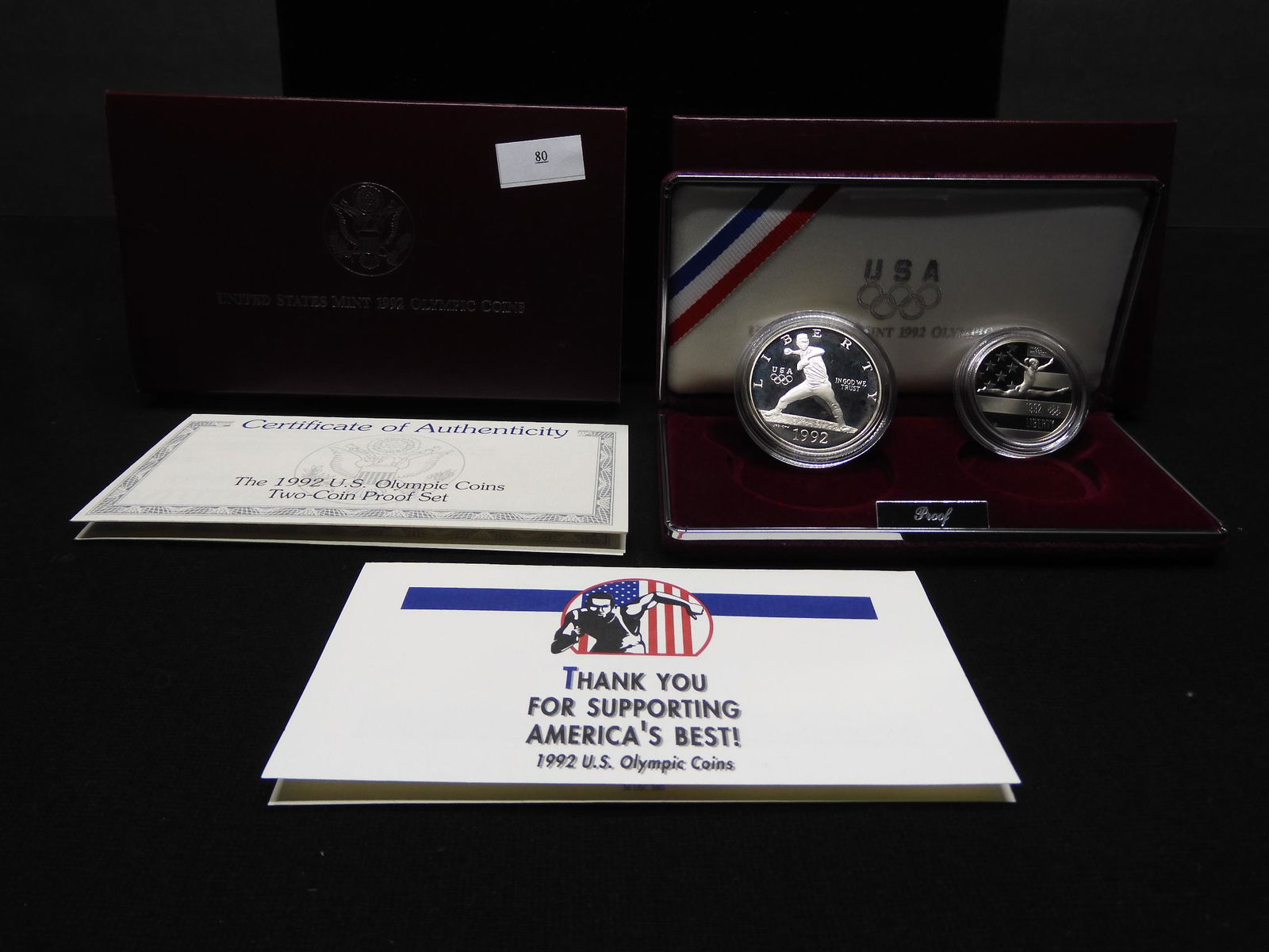 1992 U.S. Olympic 2 Coin Proof Set OGP (1 of 5)