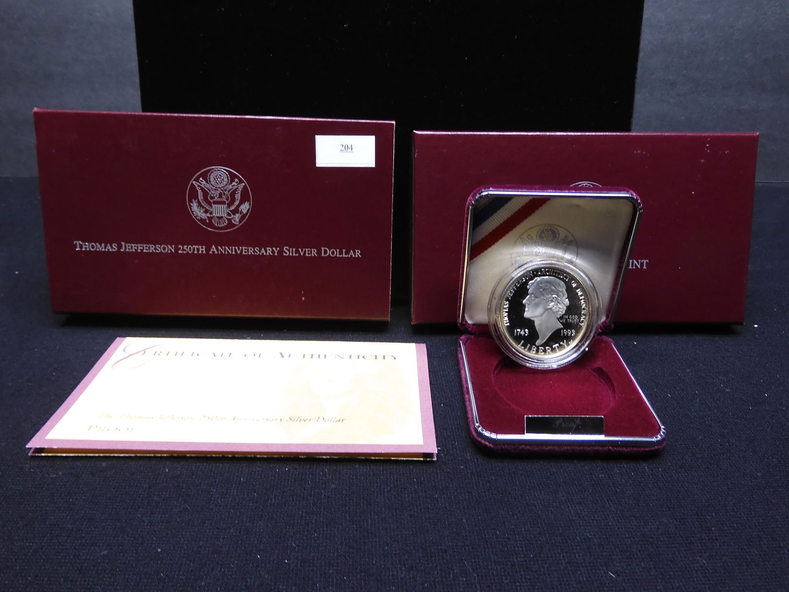 1993 Thomas Jefferson 250th Anniv Proof Silver Dollar (1 of 4)
