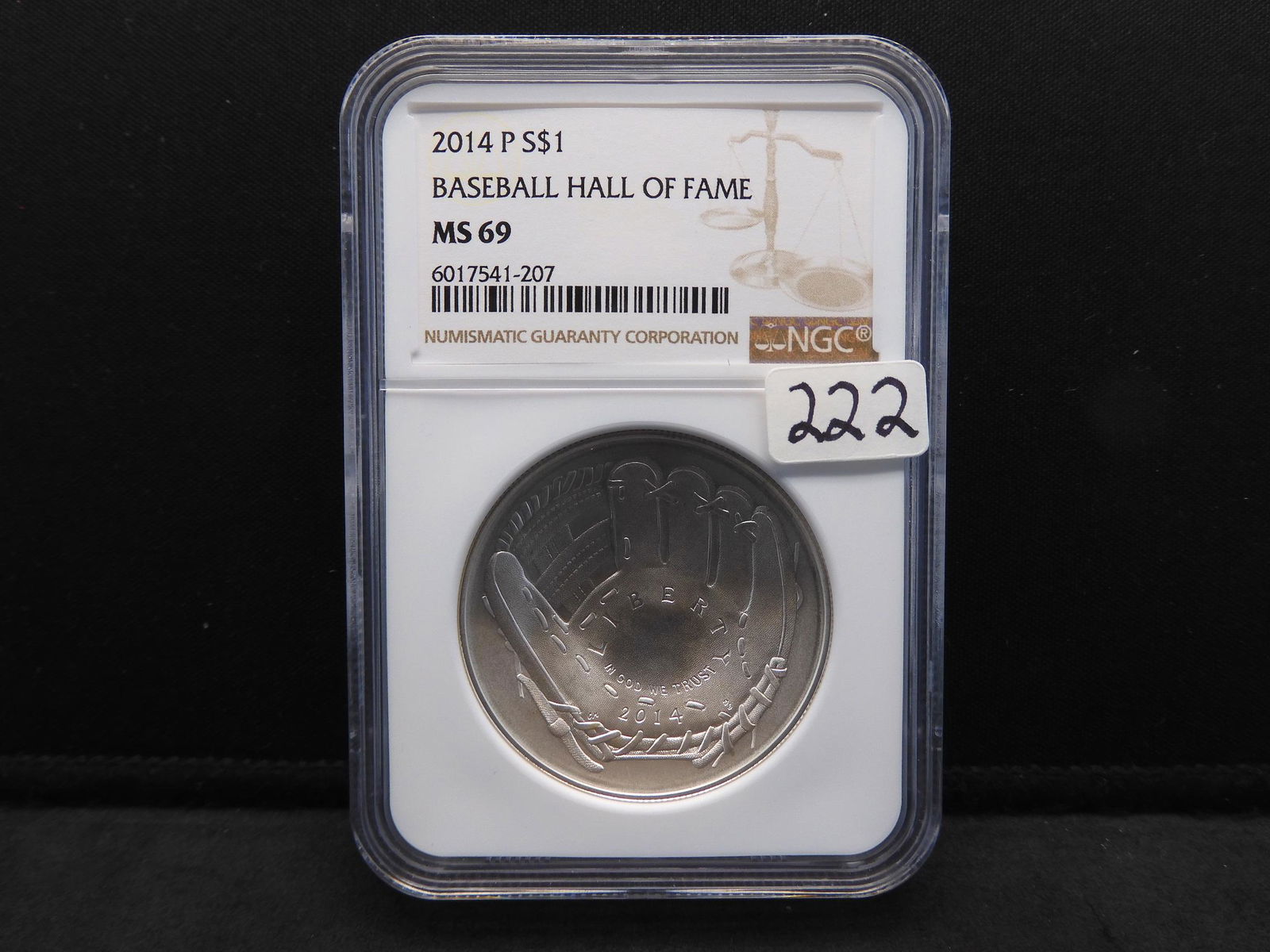 2014 NGC MS69 Baseball Hall of Fame Silver Dollar - (1 of 4)