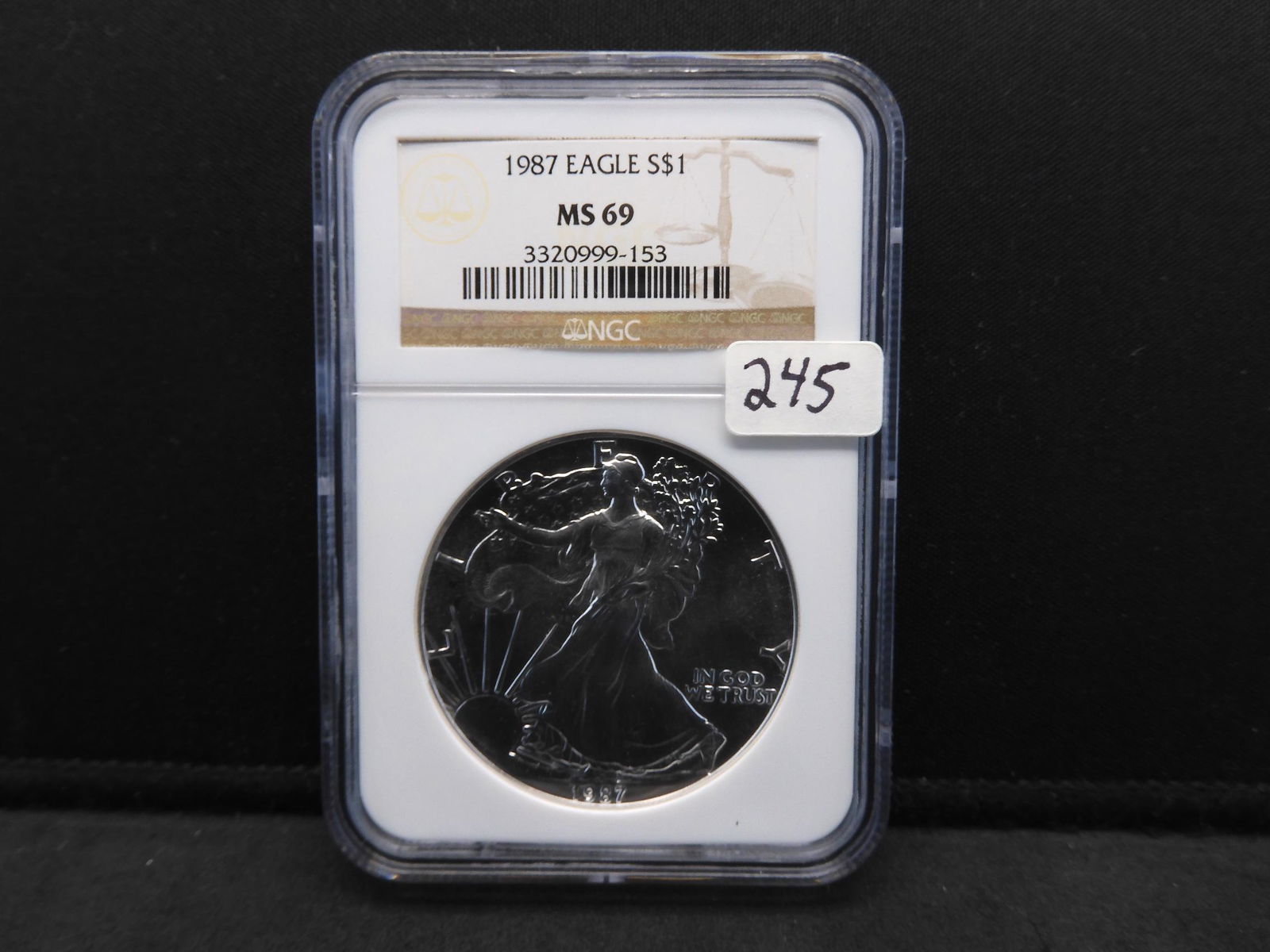 1987  NGC MS69 American Silver Eagle (1 of 4)
