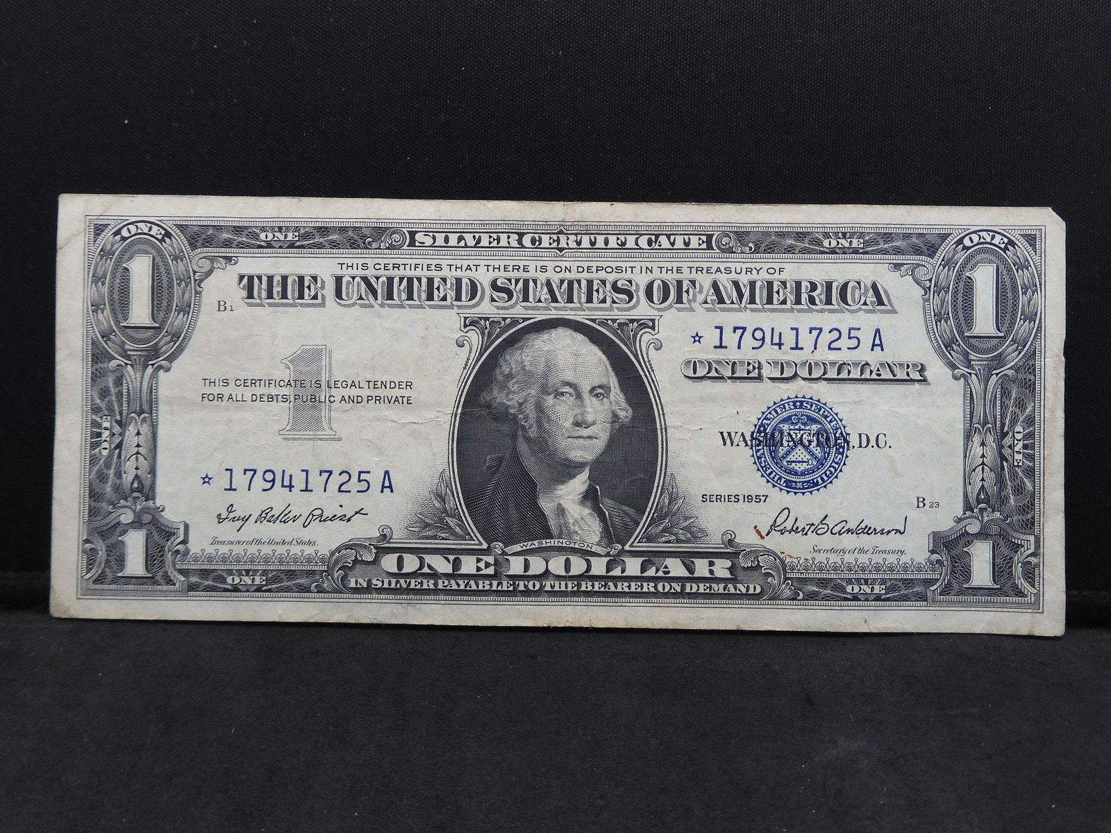 Series 1957 U.S. $1 Silver Certificate Star Note (1 of 3)