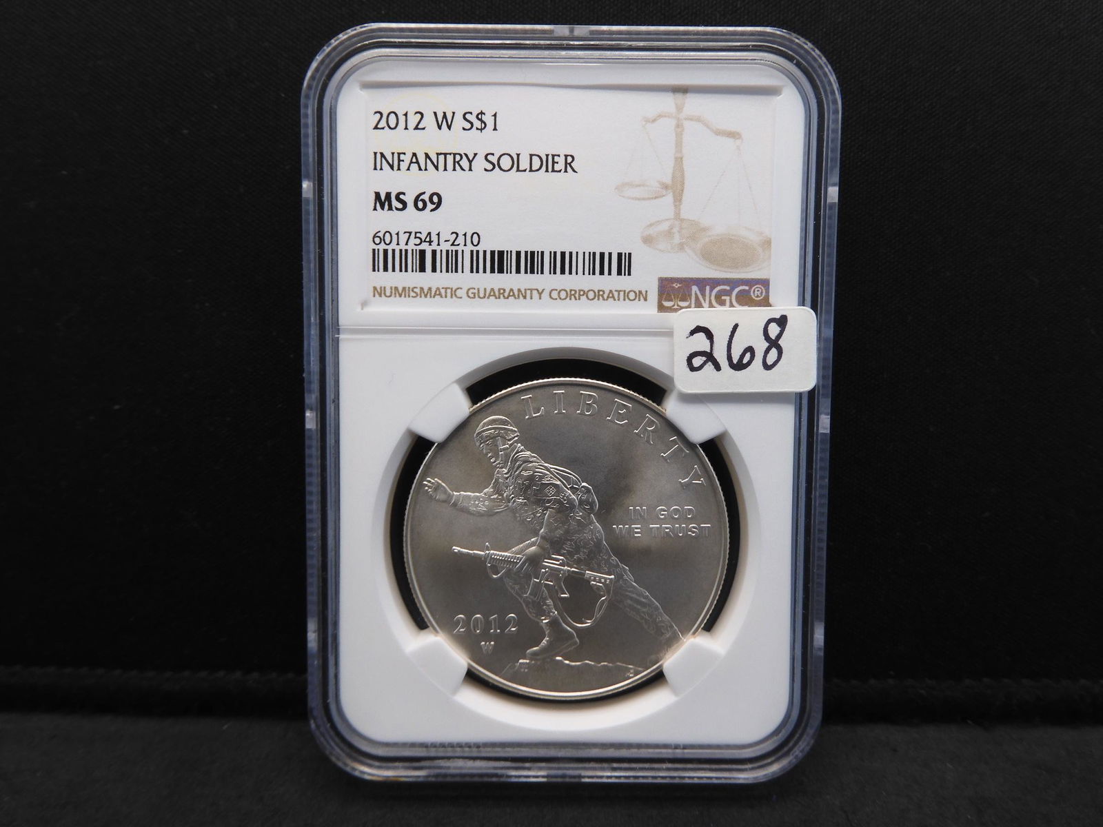 2012-W NGC MS69 Infantry Soldier Silver Dollar (1 of 4)