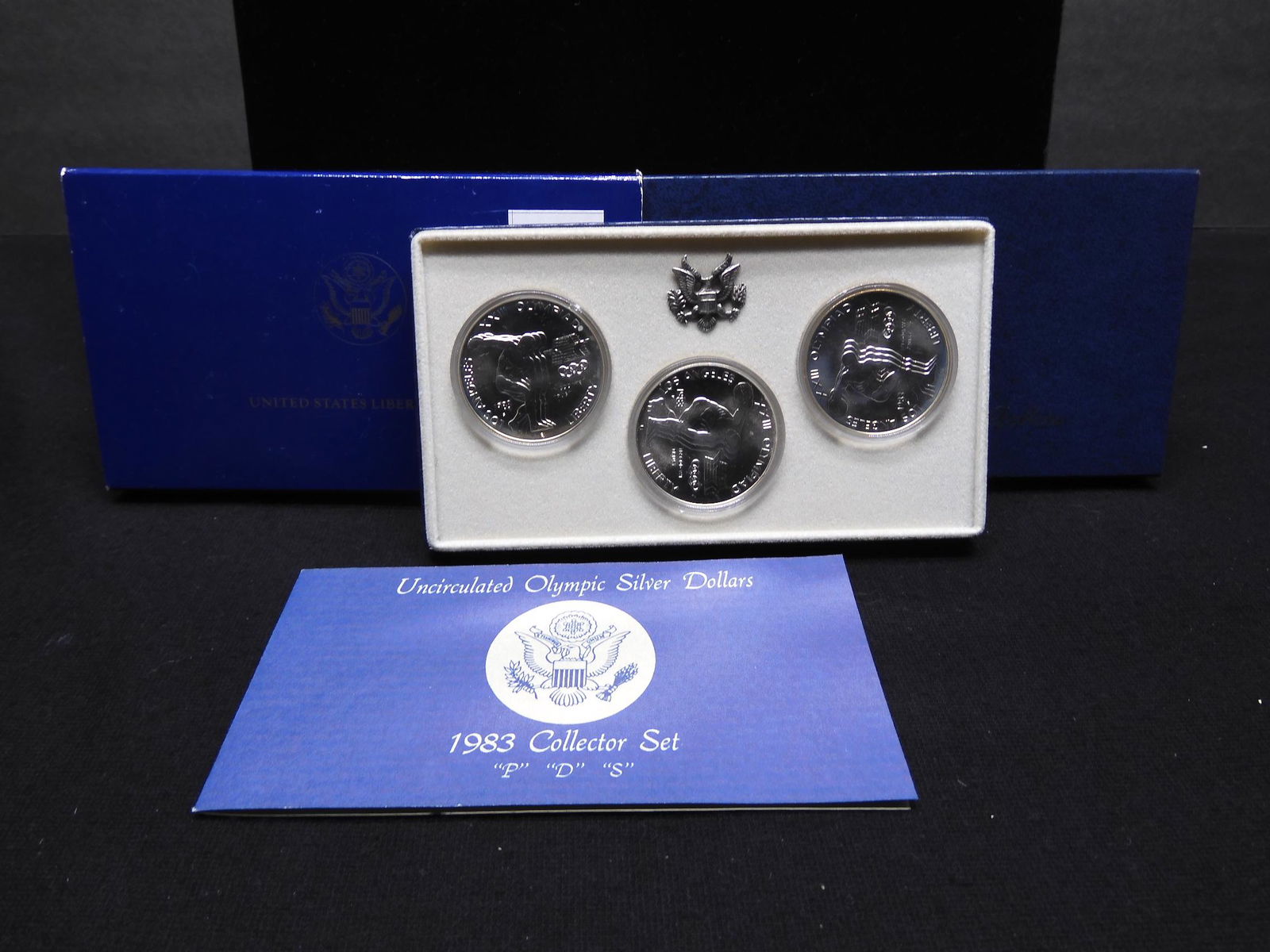 1983 Olympic P & D & S Mint Uncirculated Silver Dollars (1 of 4)