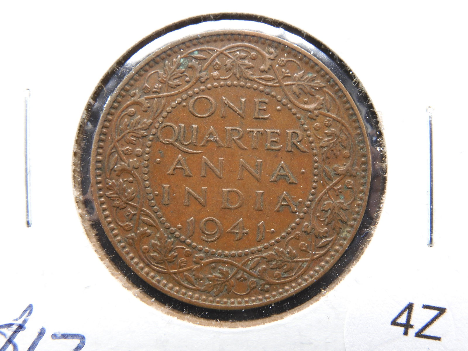 1941 INDIA 1/4 ANNA COIN: 1941 INDIA 1/4 ANNA COIN