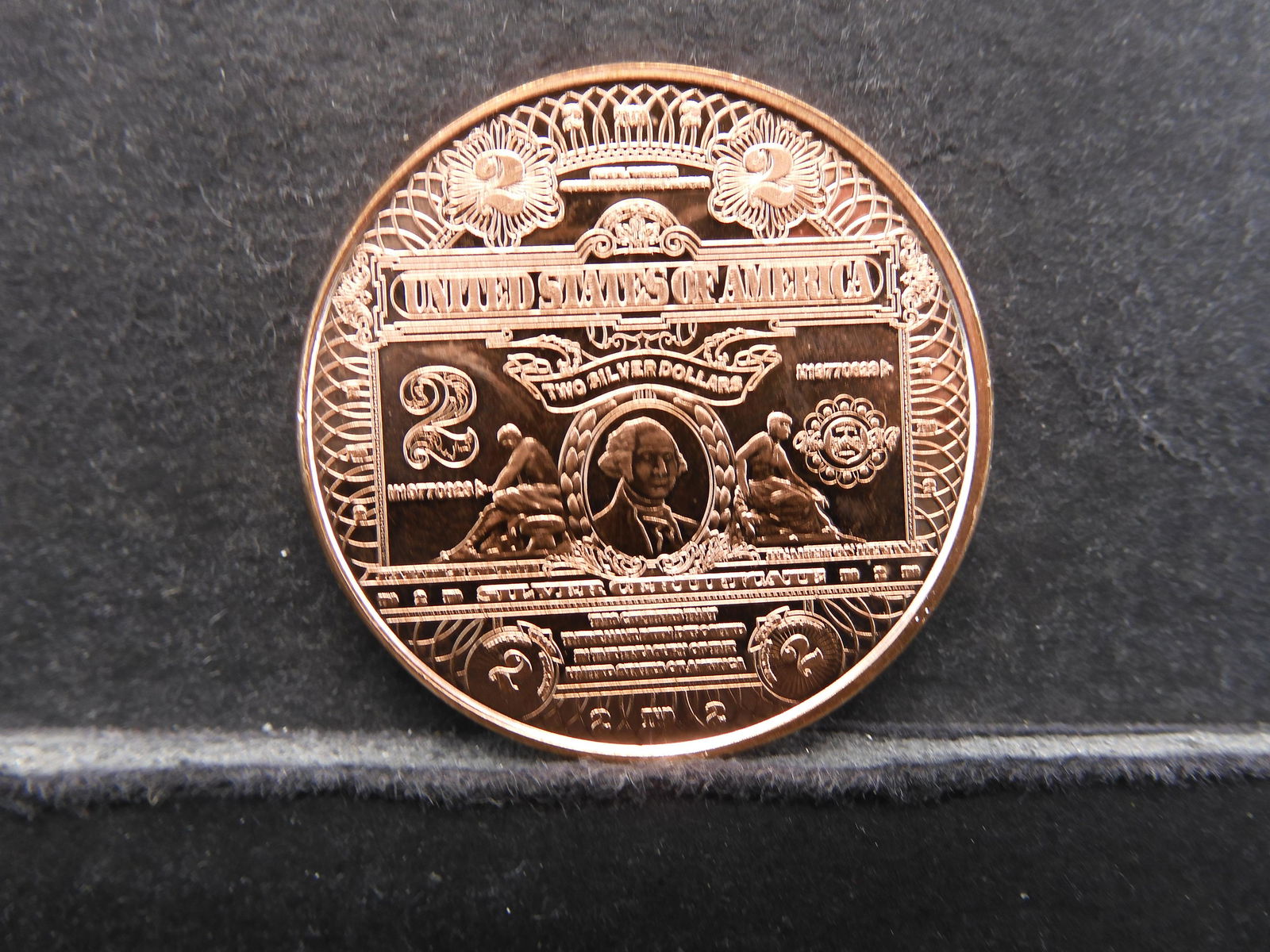 One Ounce .999 Fine Copper Round  Art Bar Mint - US Two (1 of 2)