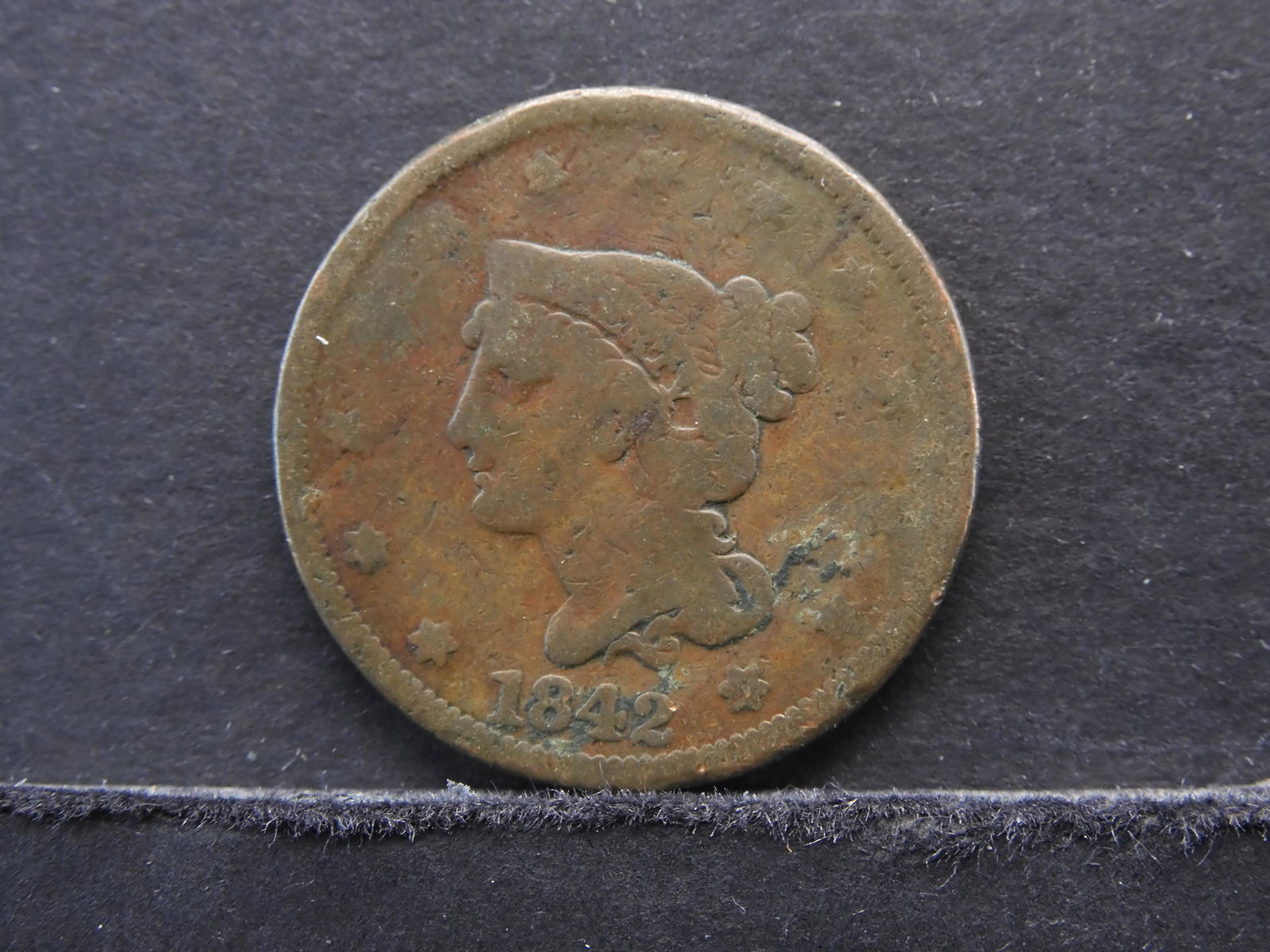 1842 Coronet Head US Large Cent (1 of 2)