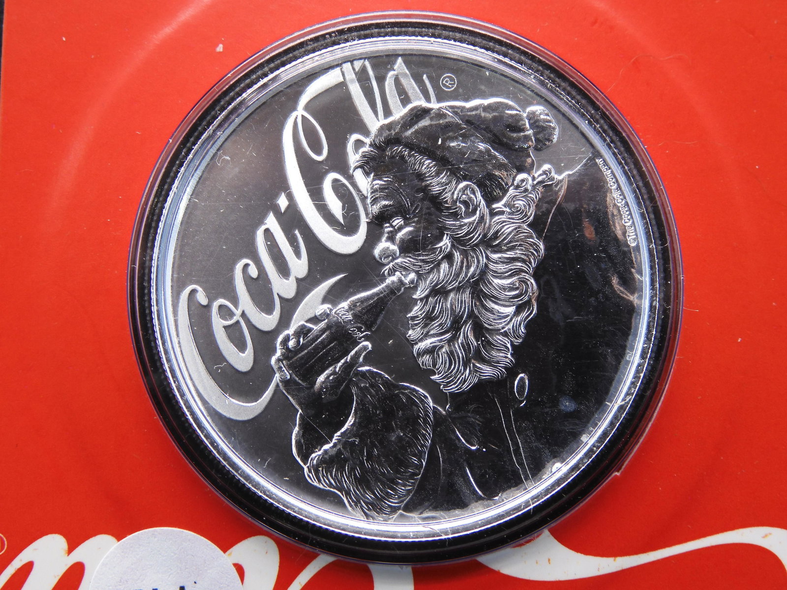 2019 COCA-COLA 99.9% SILVER HOLIDAY COIN: 2019 COCA-COLA 99.9% SILVER HOLIDAY COIN