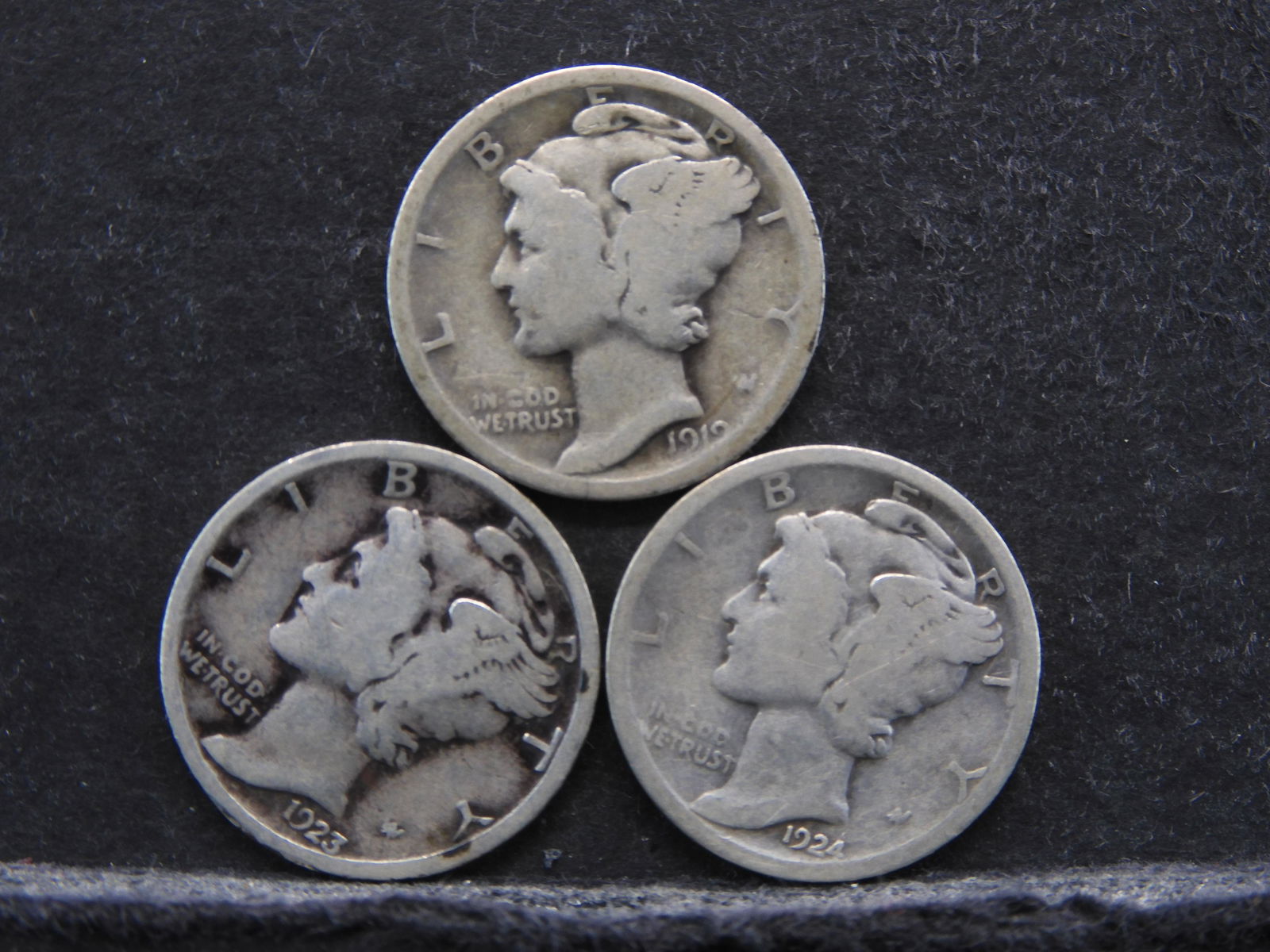 1919, 1923, 1924  Mercury Dimes (3 Coin Lot) (1 of 2)