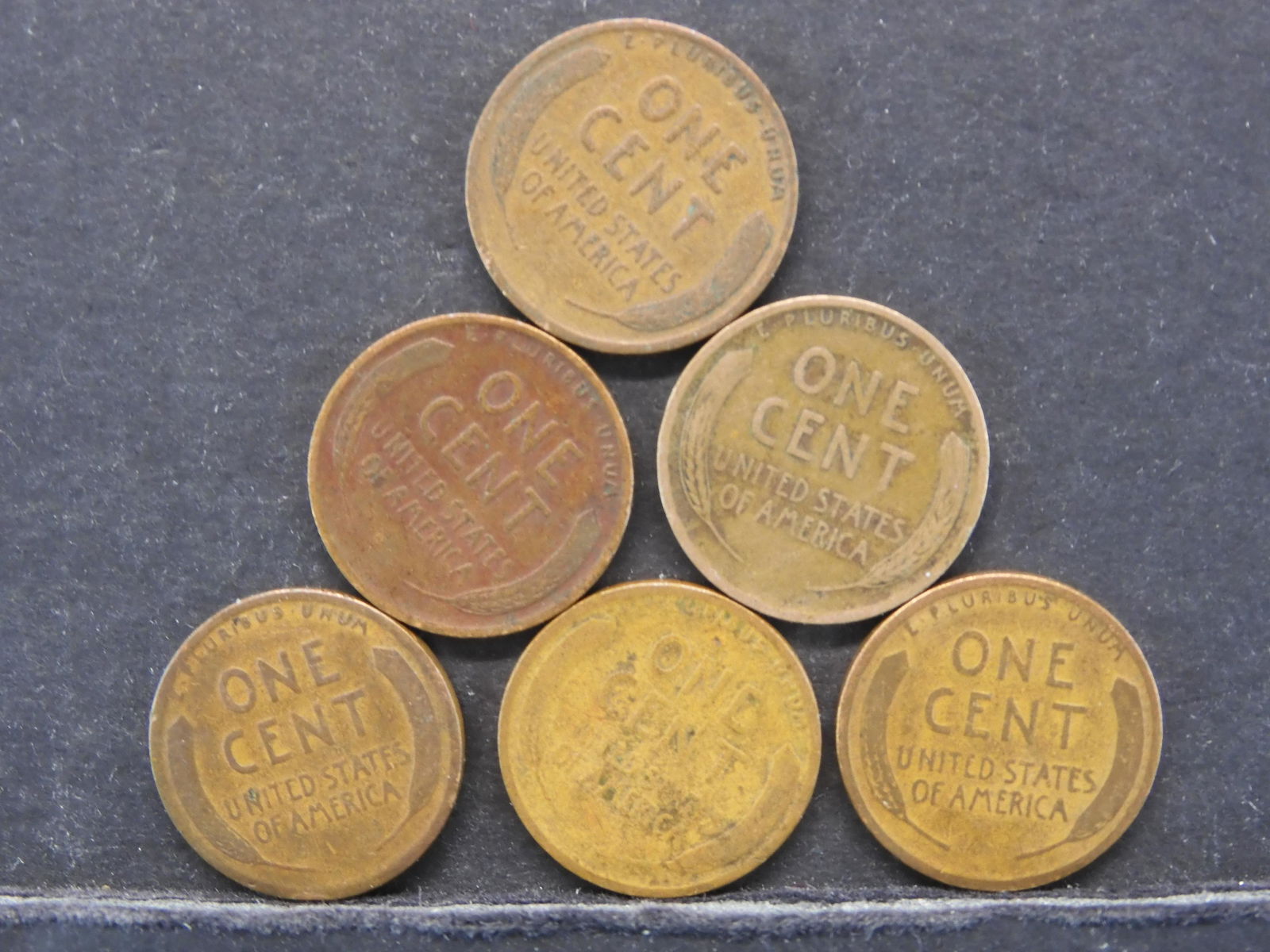 1909, 10, 11, 13, 14, 16 Lincoln Wheat Cents (1 of 5)