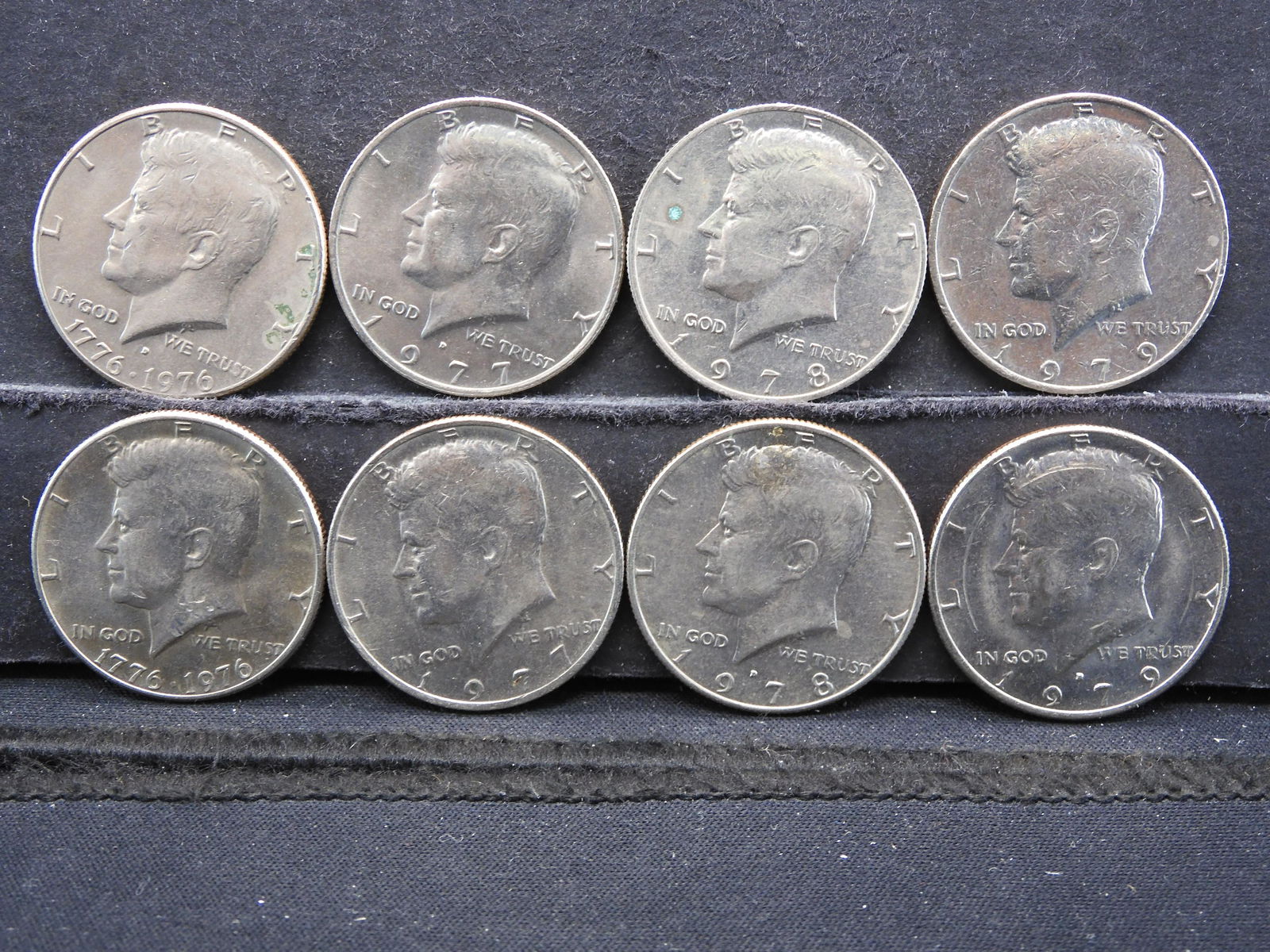 8 VARIOUS DATE KENNEDY HALF DOLLARS (1 of 2)