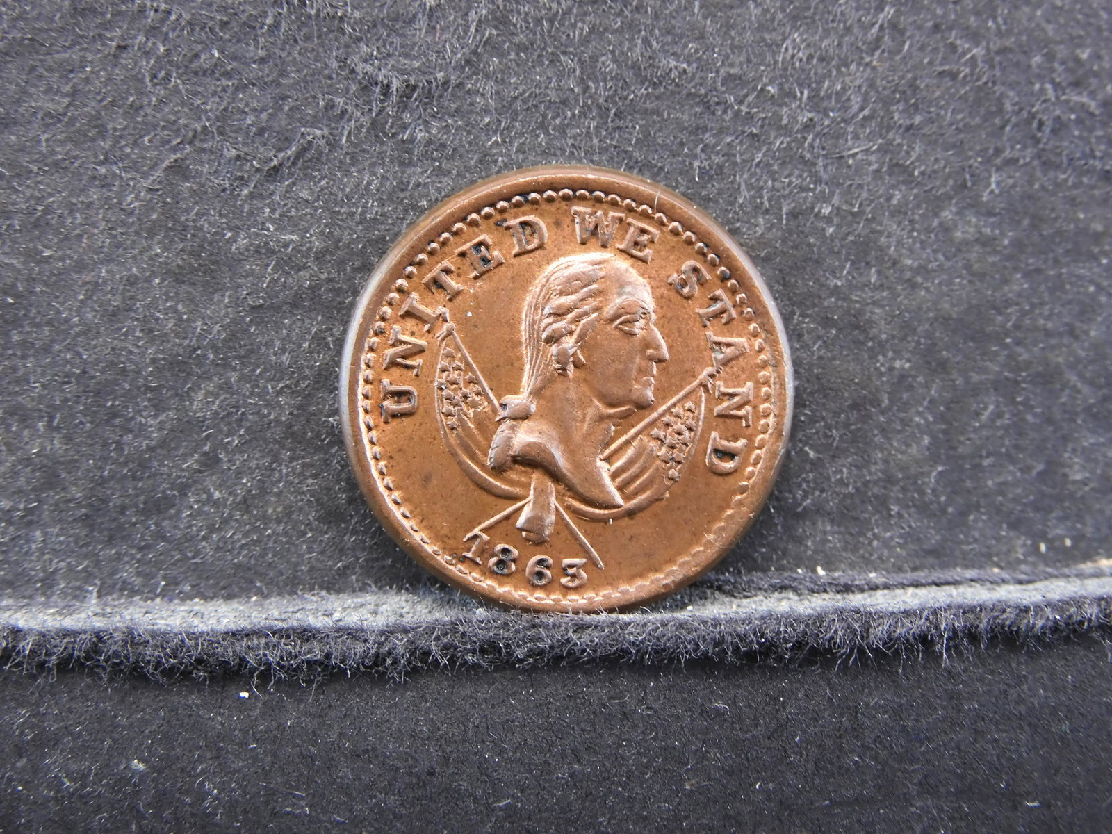 1863 Civil War Token High Grade - Some Red Left (1 of 2)