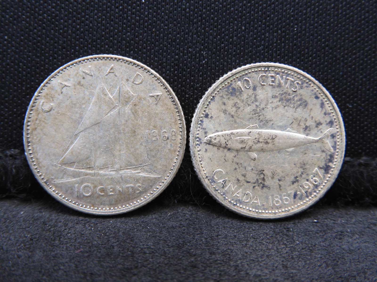 1967 & 1968 Canadian 50% Silver Dimes.: 1967 & 1968 Canadian 50% Silver Dimes.