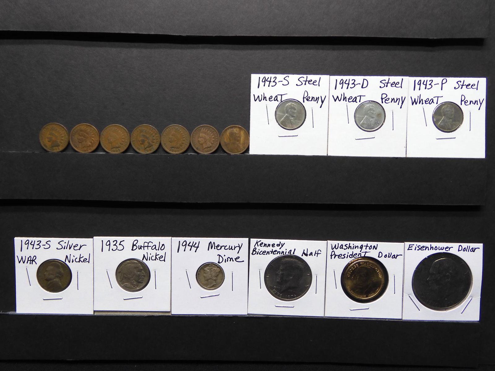 1-Eisenhower/1-Small Dollar/1-Kennedy Half/1-Merc (1 of 13)