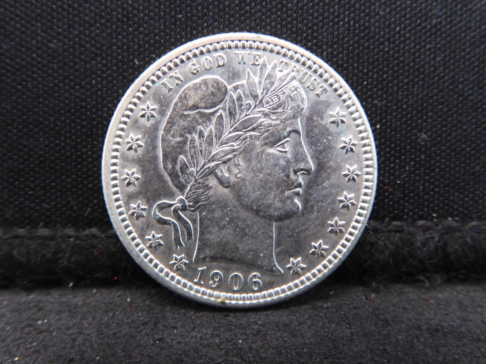 1906-D High Grade Barber Quarter.  Full Bold Liberty. (1 of 2)